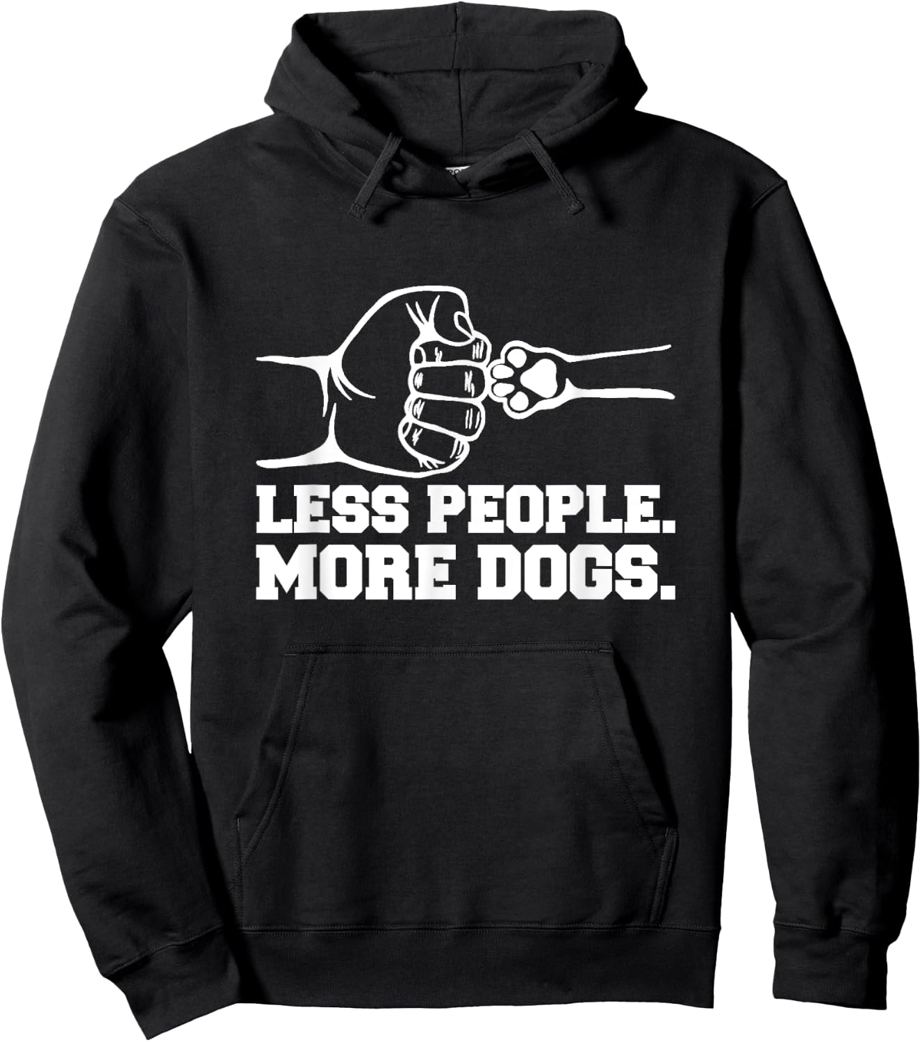 Less People More Dogs - Dog Dad Gift Hoodie - Hoodie | Black
