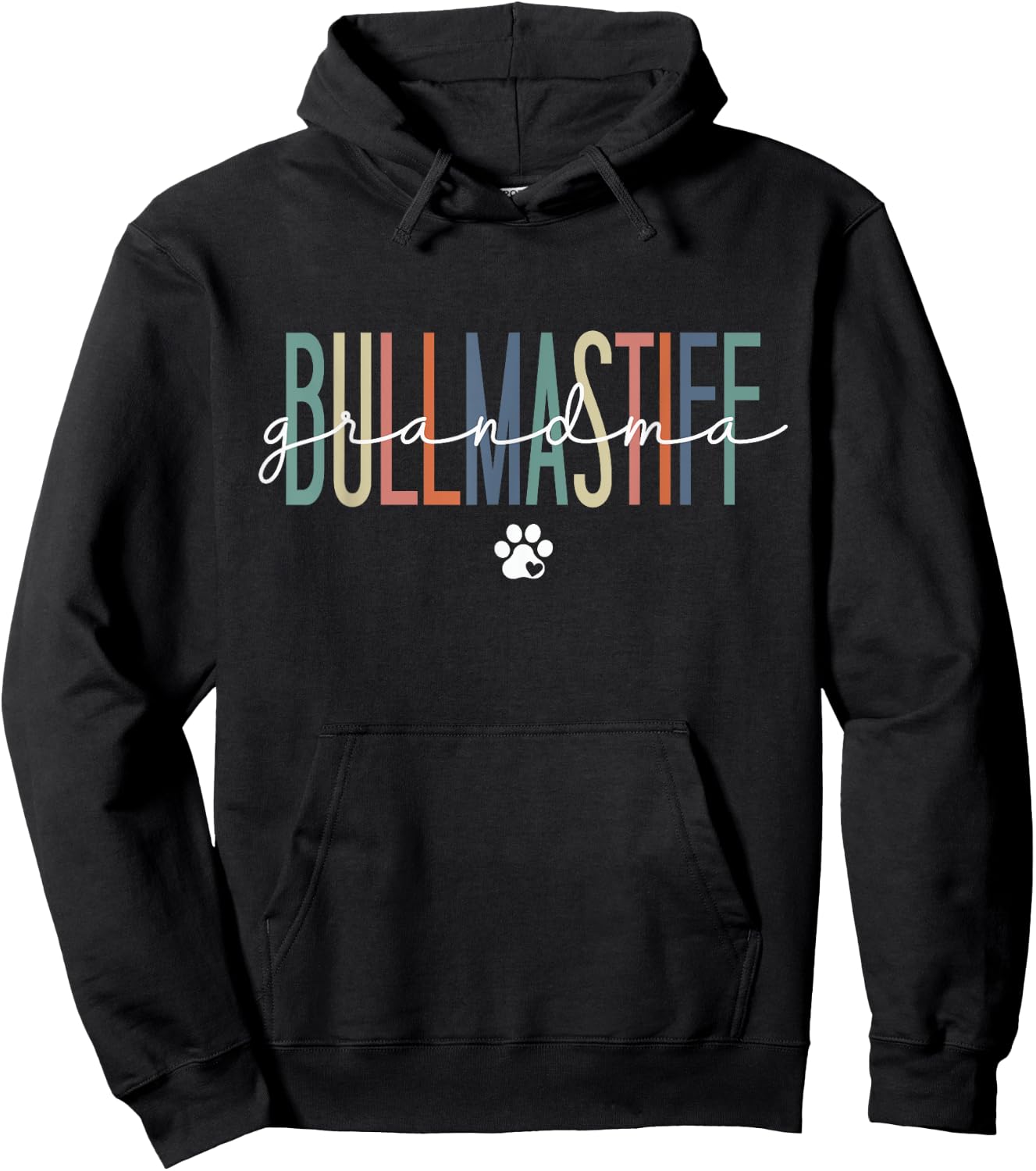 Bullmastiff Grandma Bull Mastiff Dog Nana Mother's Day Men Women Kids Hoodie - Hoodie | Black