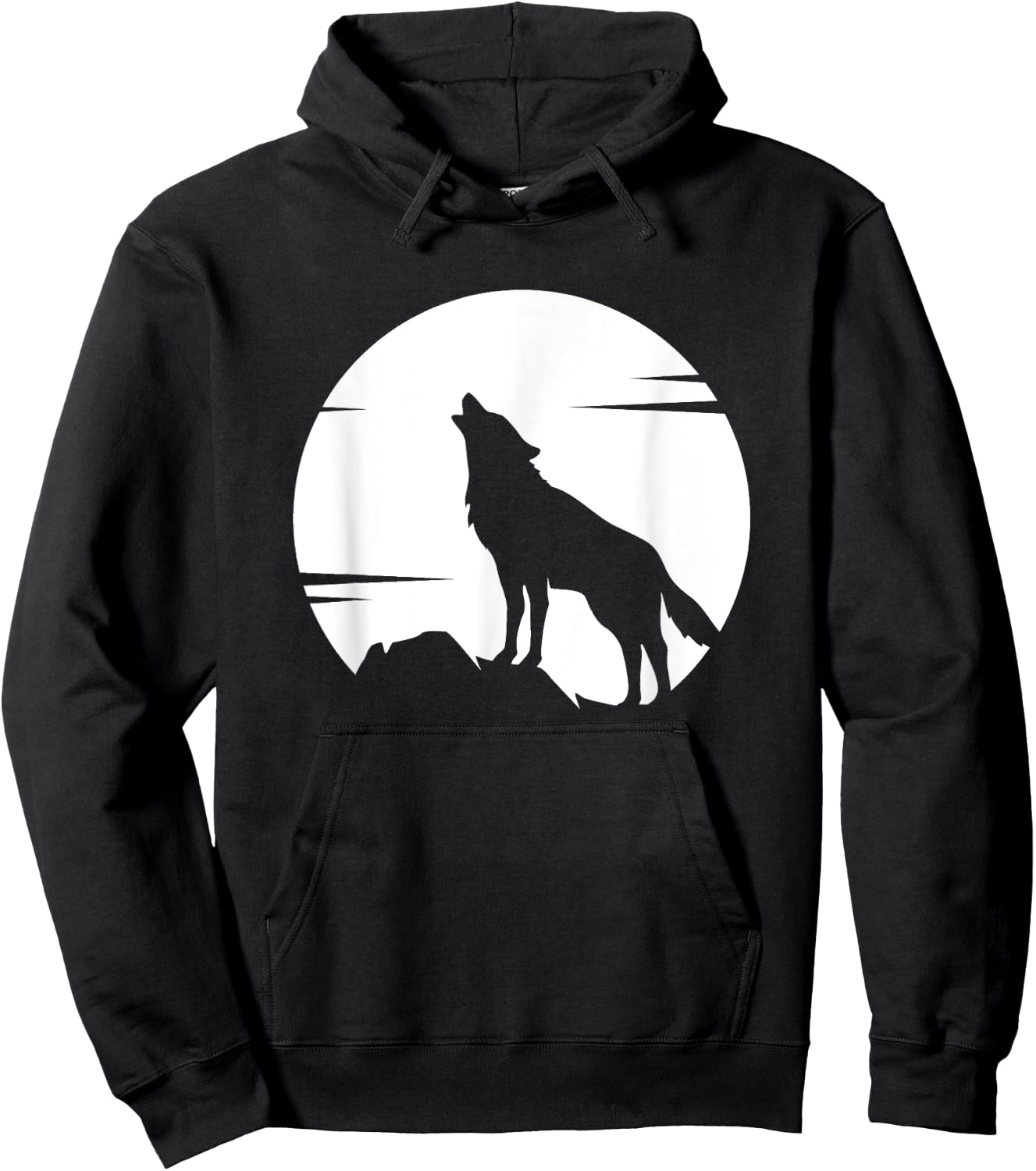 Lone Wolf Howling at the Moon Jackal Animal Gift Men Women Hoodie - Hoodie | Black