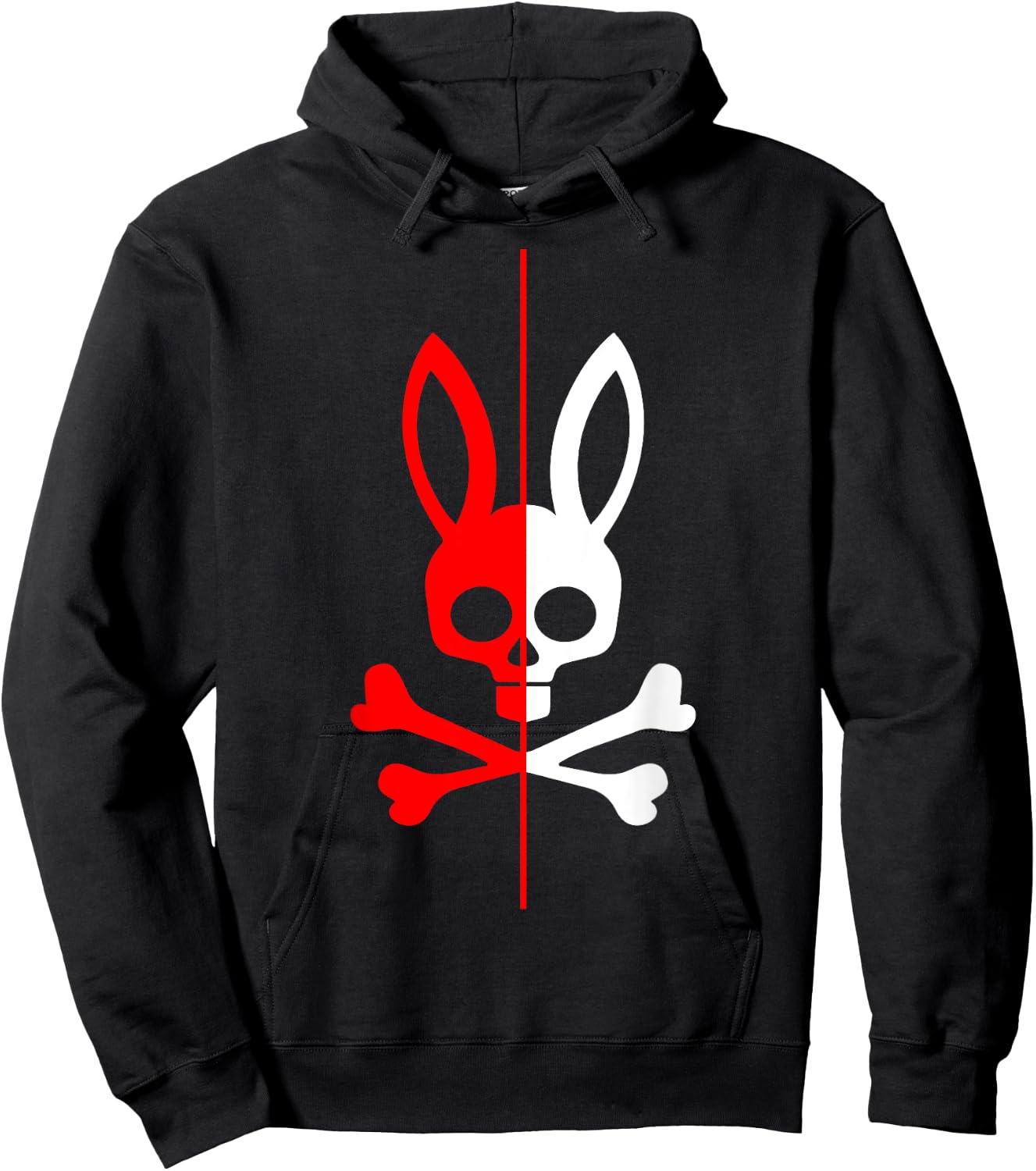 Scary Skull And Crossbones Bad Rabbit Horror Bunny Halloween Hoodie - Hoodie | Black