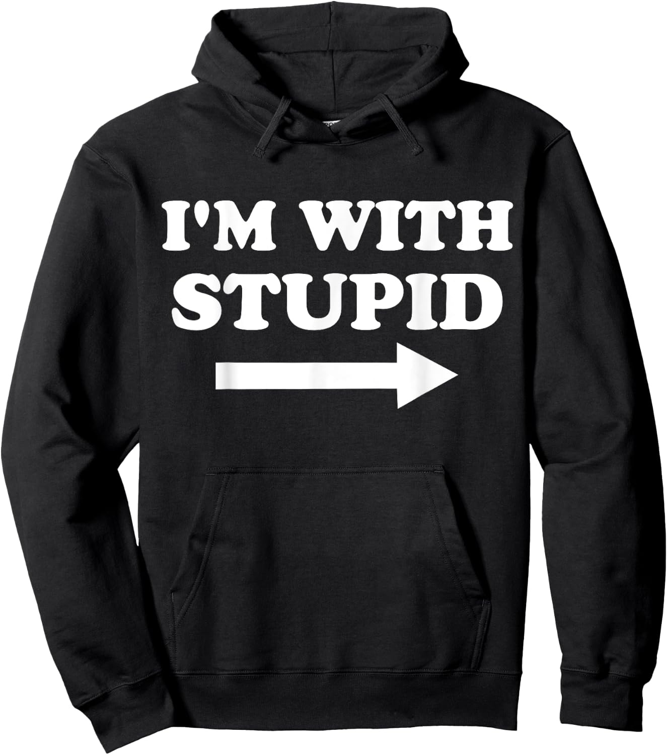 I'm With Stupid Funny Matching Couples Humor Hoodie - Hoodie | Black