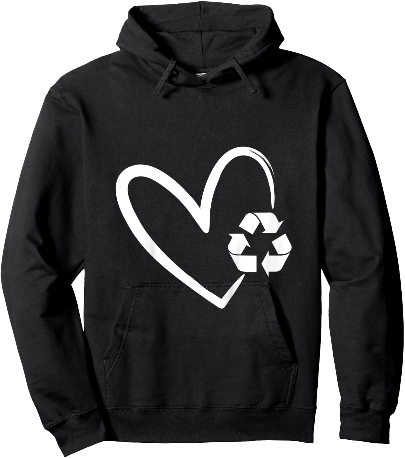 Kids Girls Earth Day Heart Recycle Sign Cute Happy Earth Day Kids Hoodie - Hoodie | Black