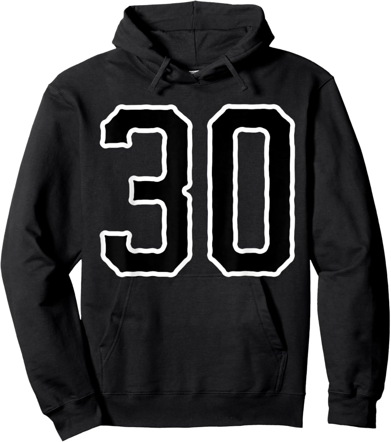 Jersey #30 White Black Sports Team Jersey Number 30 Hoodie - Hoodie | Black