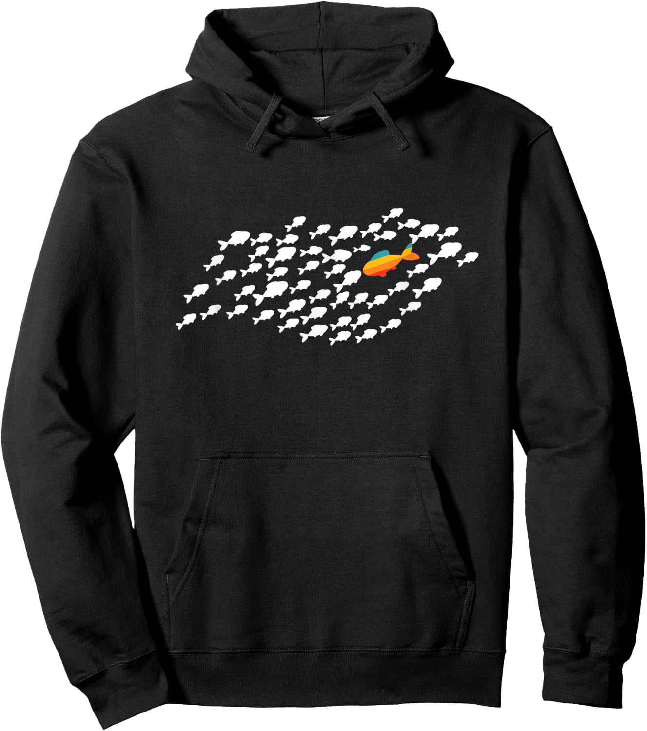 Fish Swimming Against The Current Be Yourself Gift -Adults, Kids Black Modern Casual Hoodie - Hoodie | Black