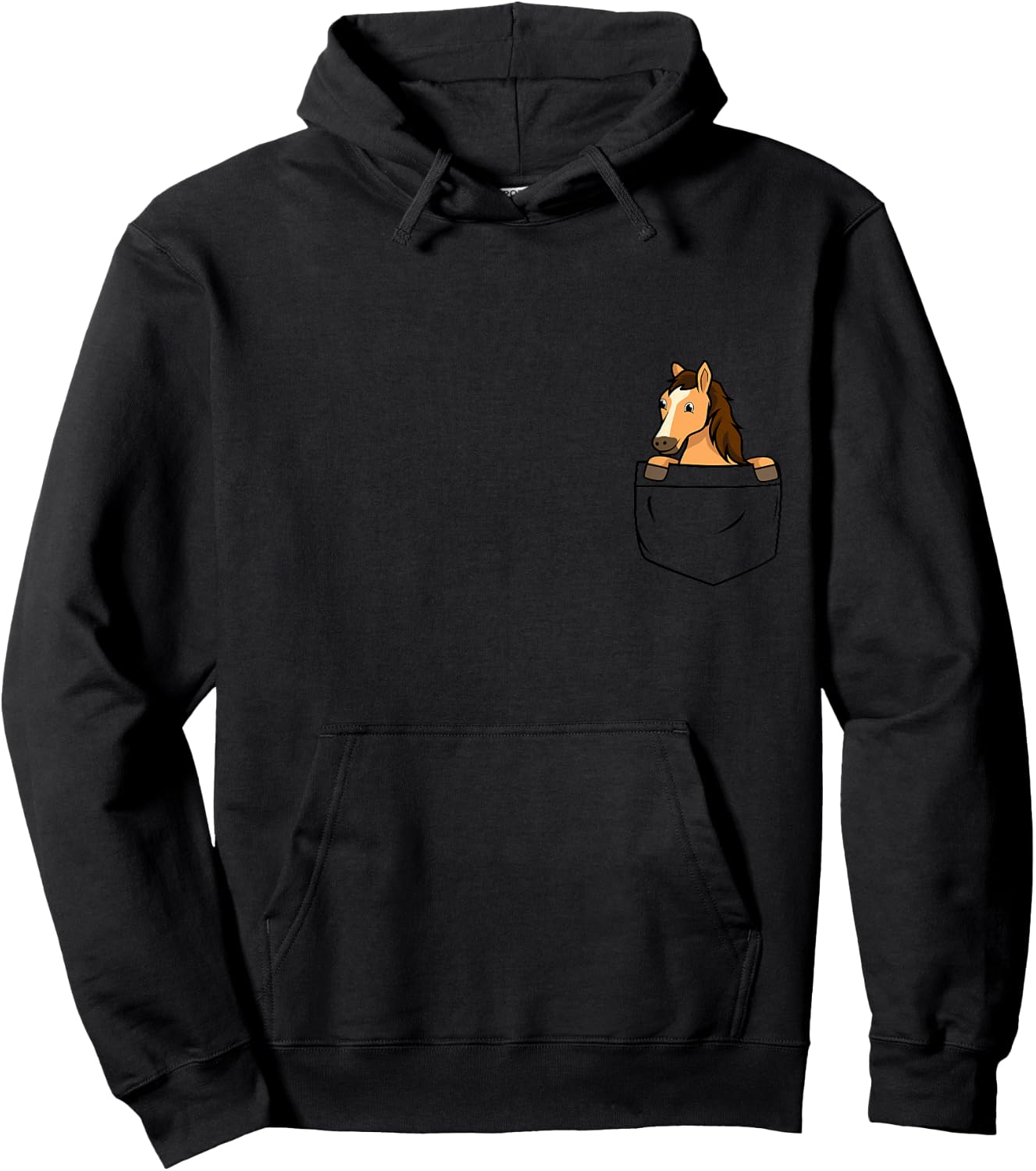 Pocket Horse Funny Cute Animal in your Pocket Hoodie - Hoodie | Black