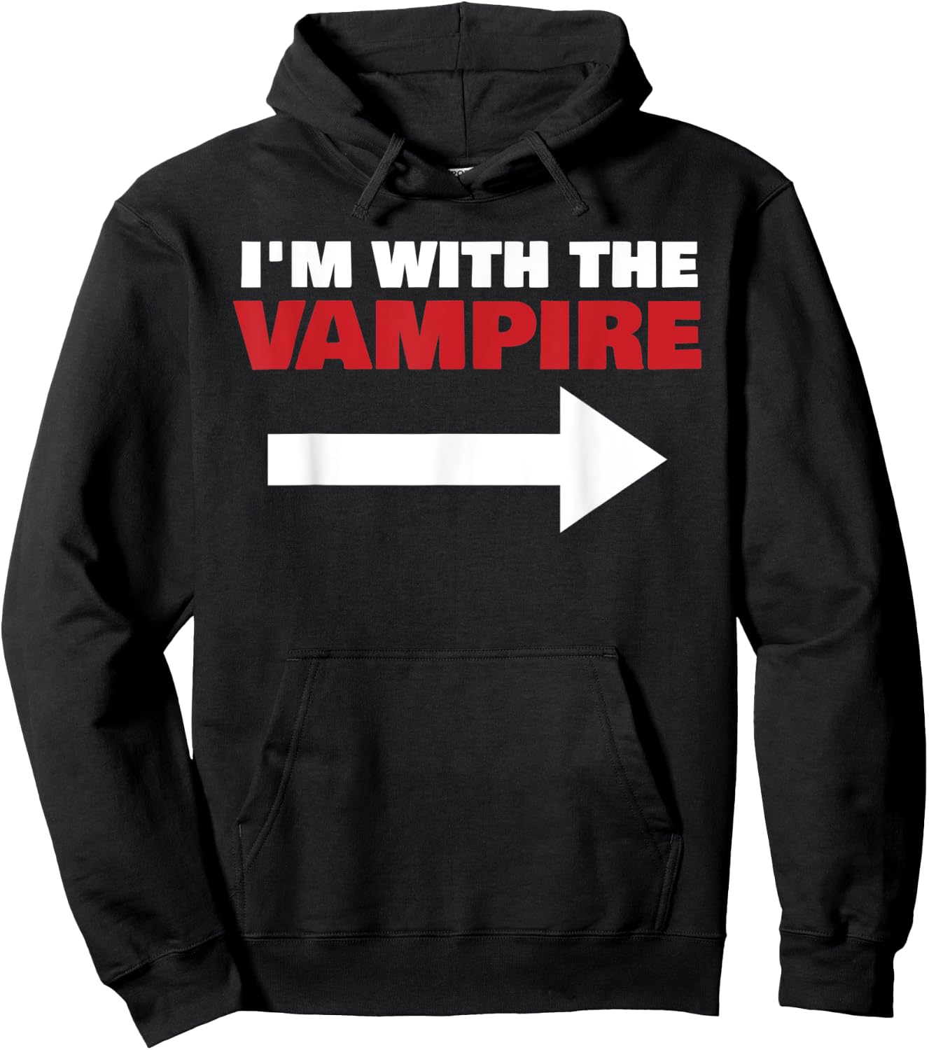 I'm With The Vampire Fun Matching Halloween Couple Costume Hoodie - Hoodie | Black