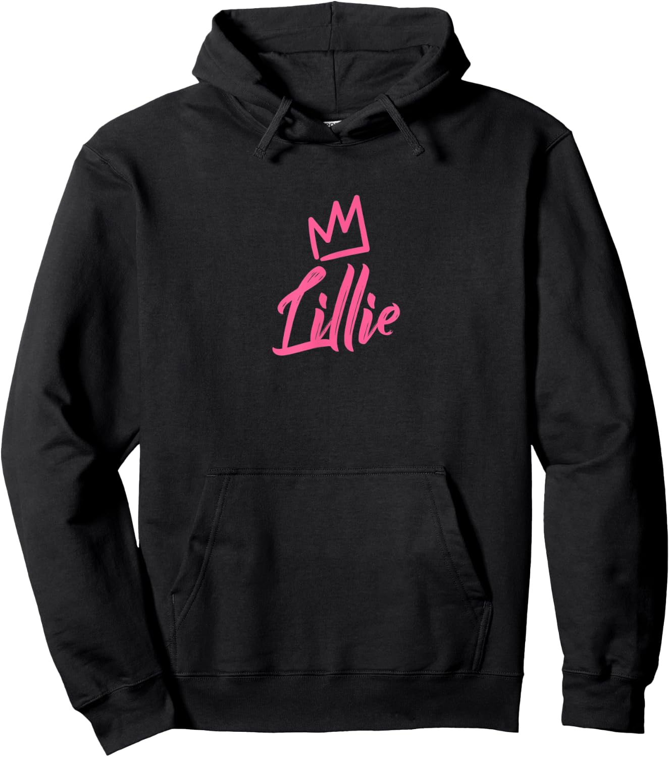 Lillie the Queen / Pink Crown & Name Called Lillie Hoodie - Hoodie | Black