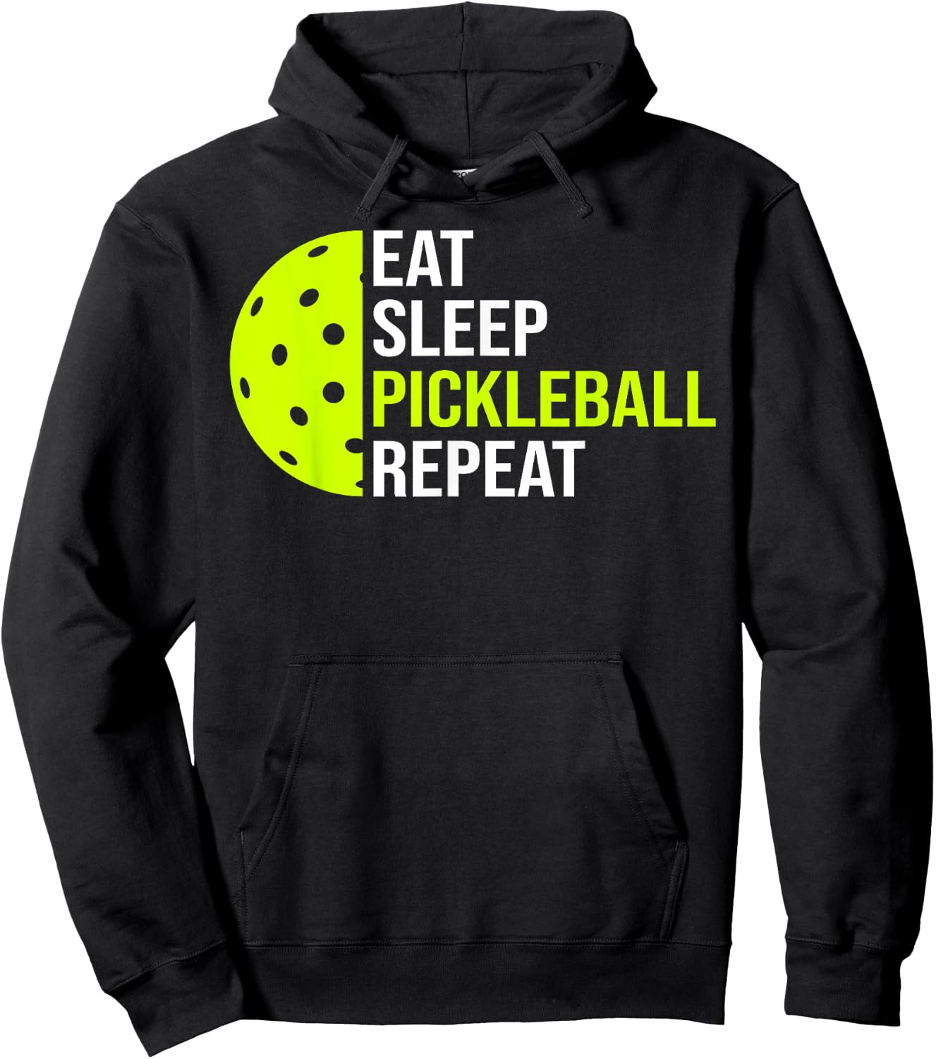 Eat Sleep Pickleball Repeat Player Cool Pickleball Coach Hoodie - Hoodie | Black