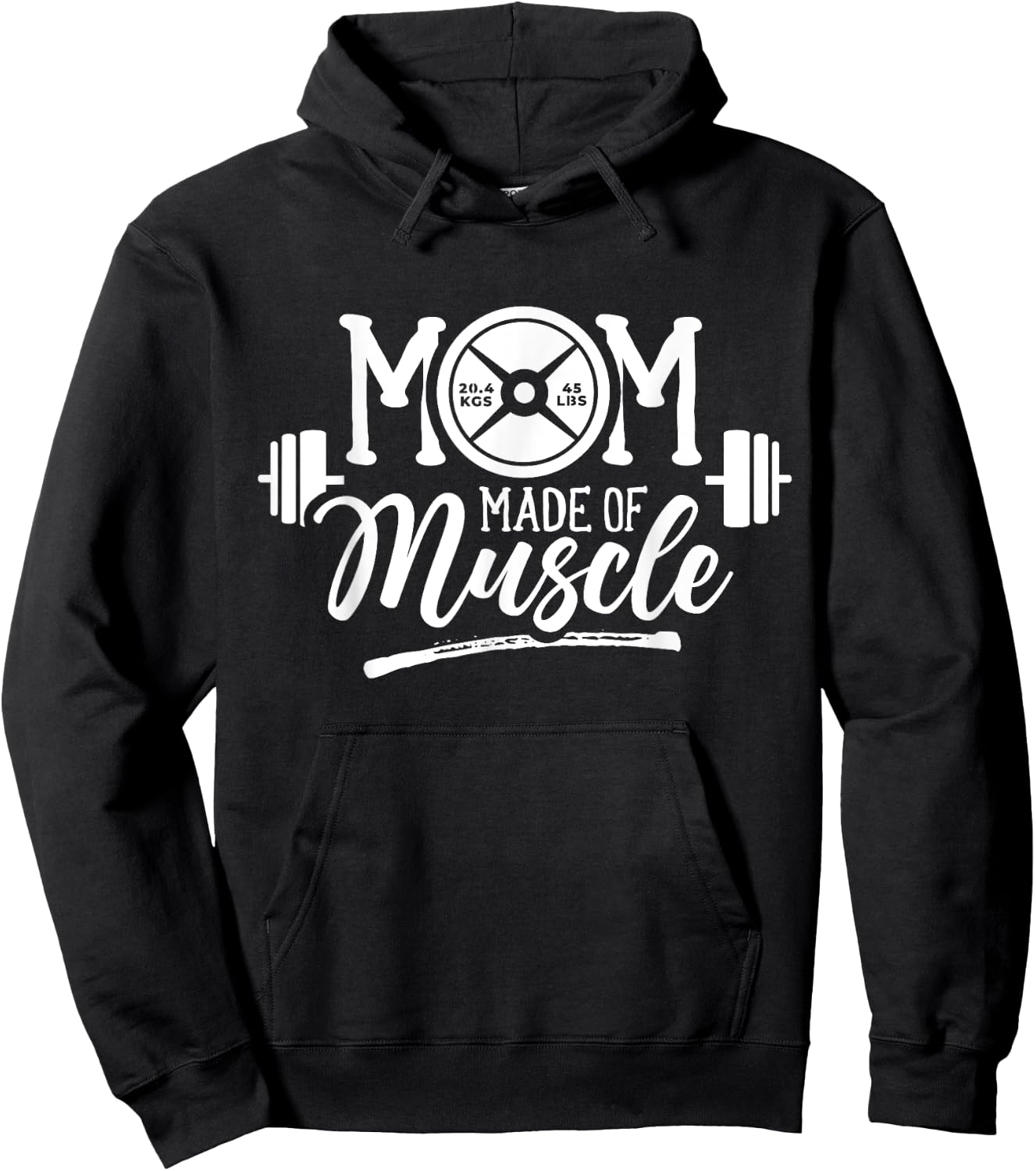 Mom Made Of Muscle Weightlifting Gym Training Workout Hoodie - Hoodie | Black