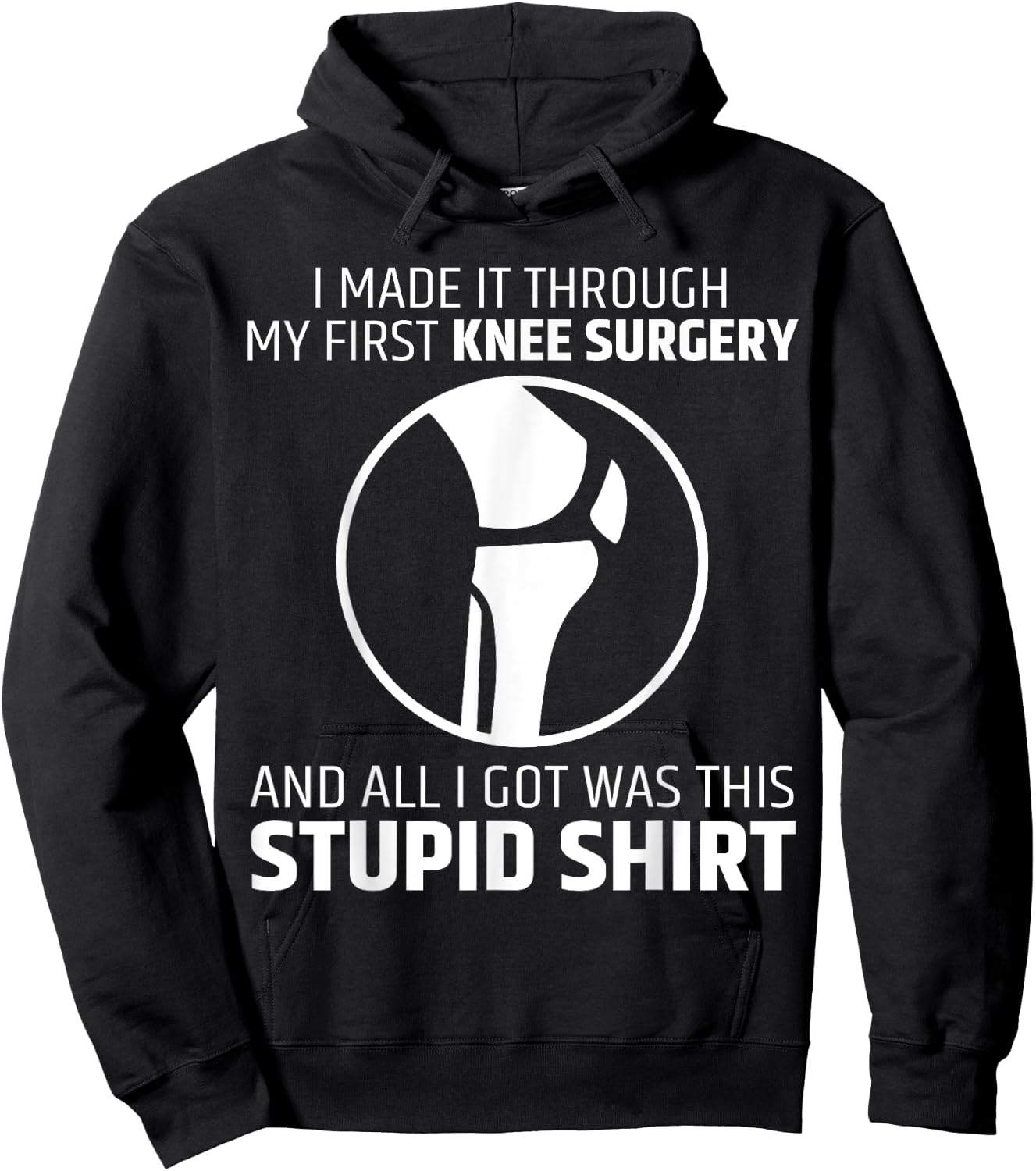 Funny Get Well Soon Knee Surgery Replacement Recovery Outfit Hoodie - Hoodie | Black