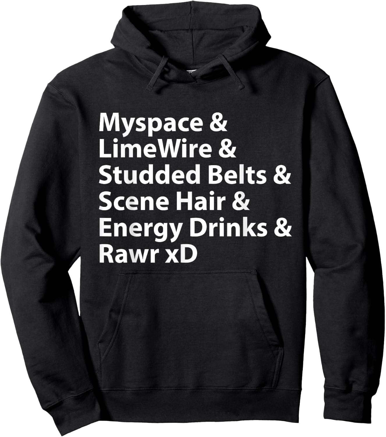 Myspace & LimeWire & Studded Belts & Scene Hair Hoodie - Hoodie | Black