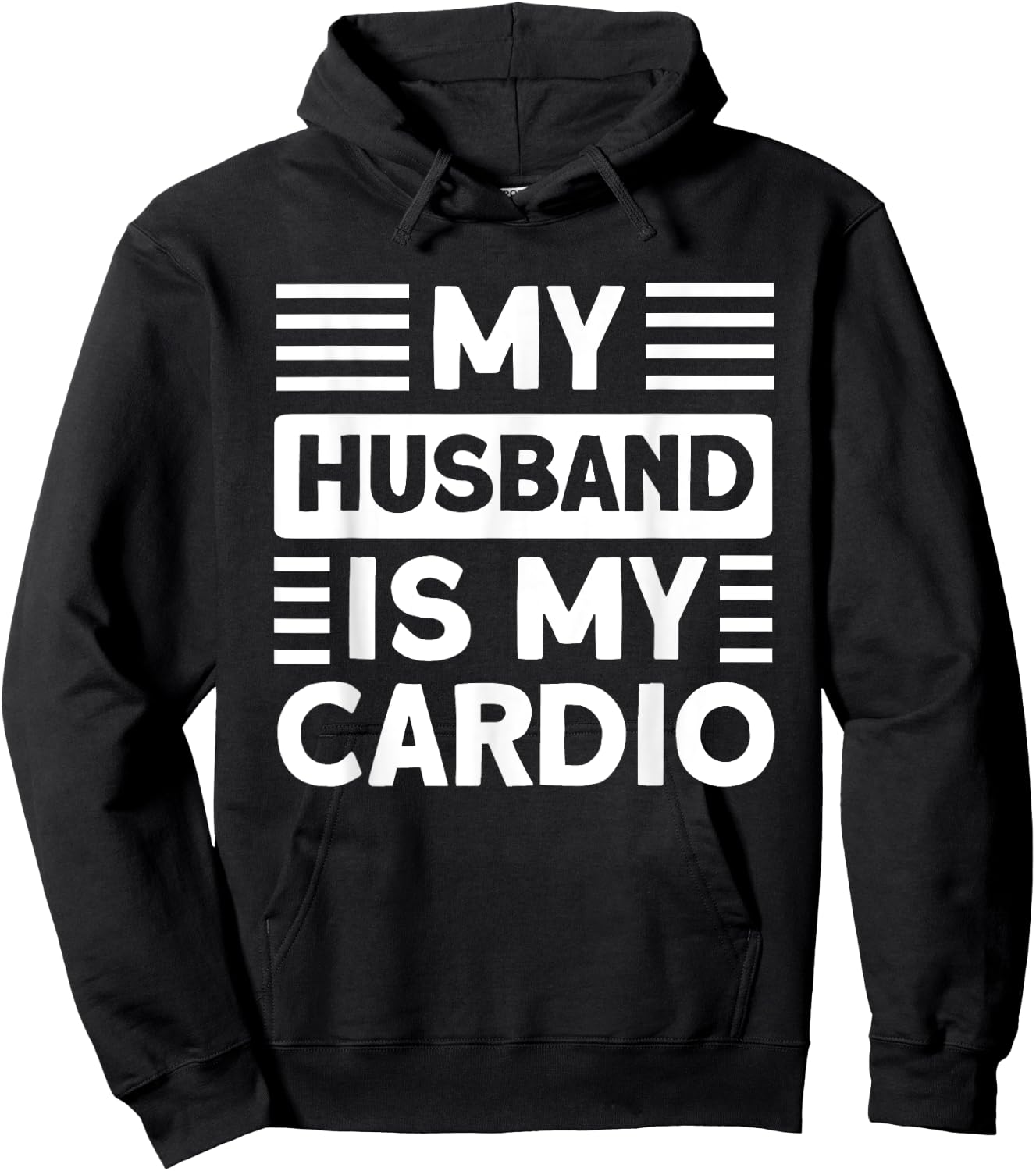 My Husband is my Cardio Funny Gym Hoodie - Hoodie | Black