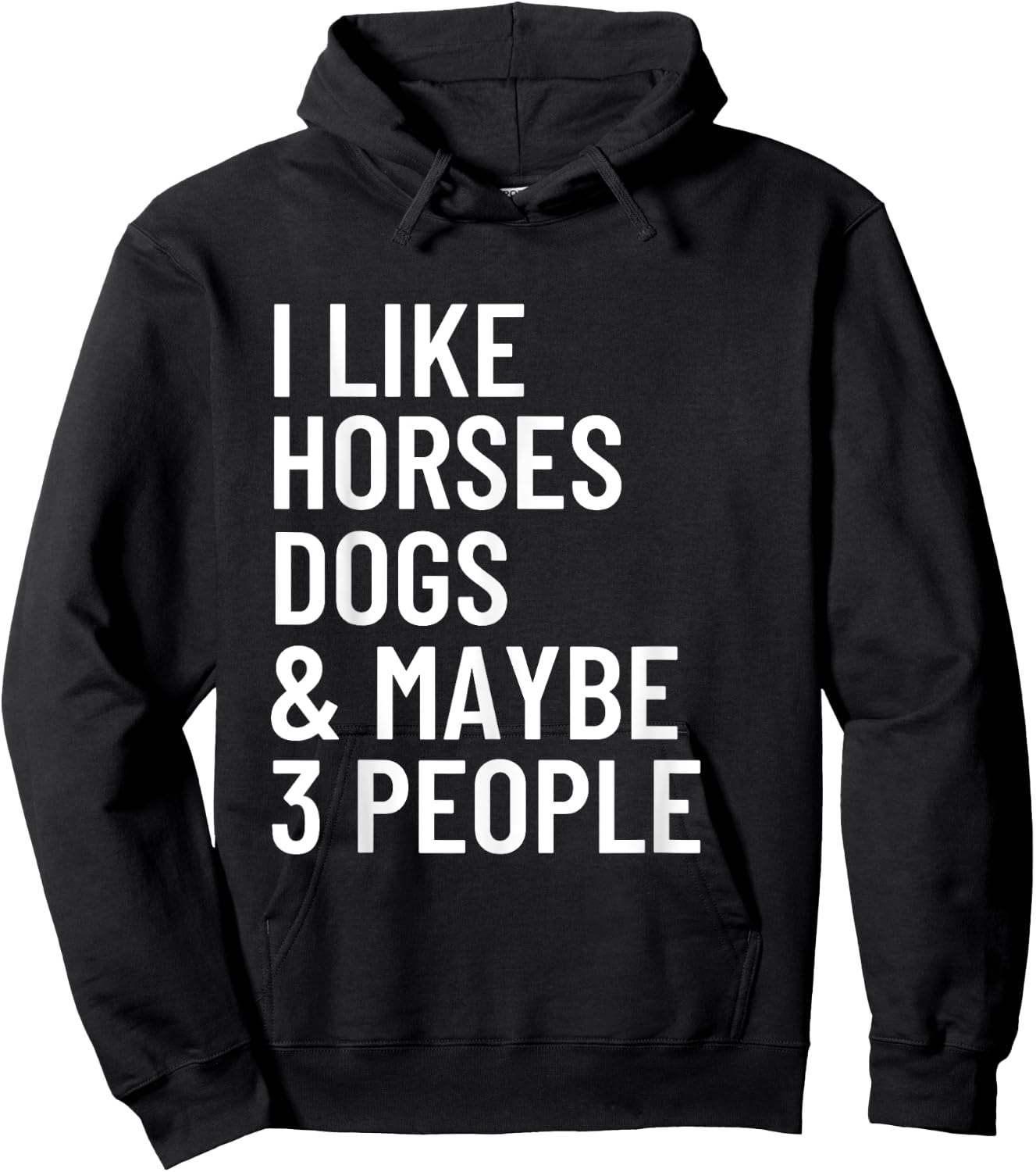 I Like Horses Dogs And Maybe 3 People Horses Dog Lover Women Girls Kids Hoodie - Hoodie | Black