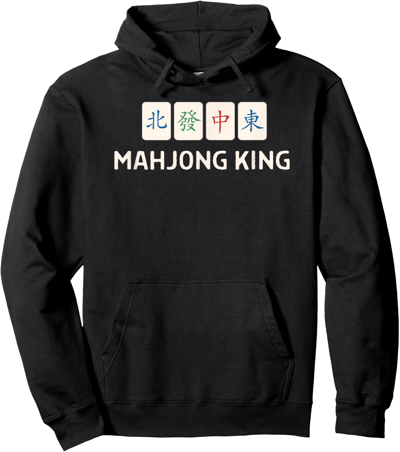 Mahjong King Quote Outfit Men Hoodie - Hoodie | Black