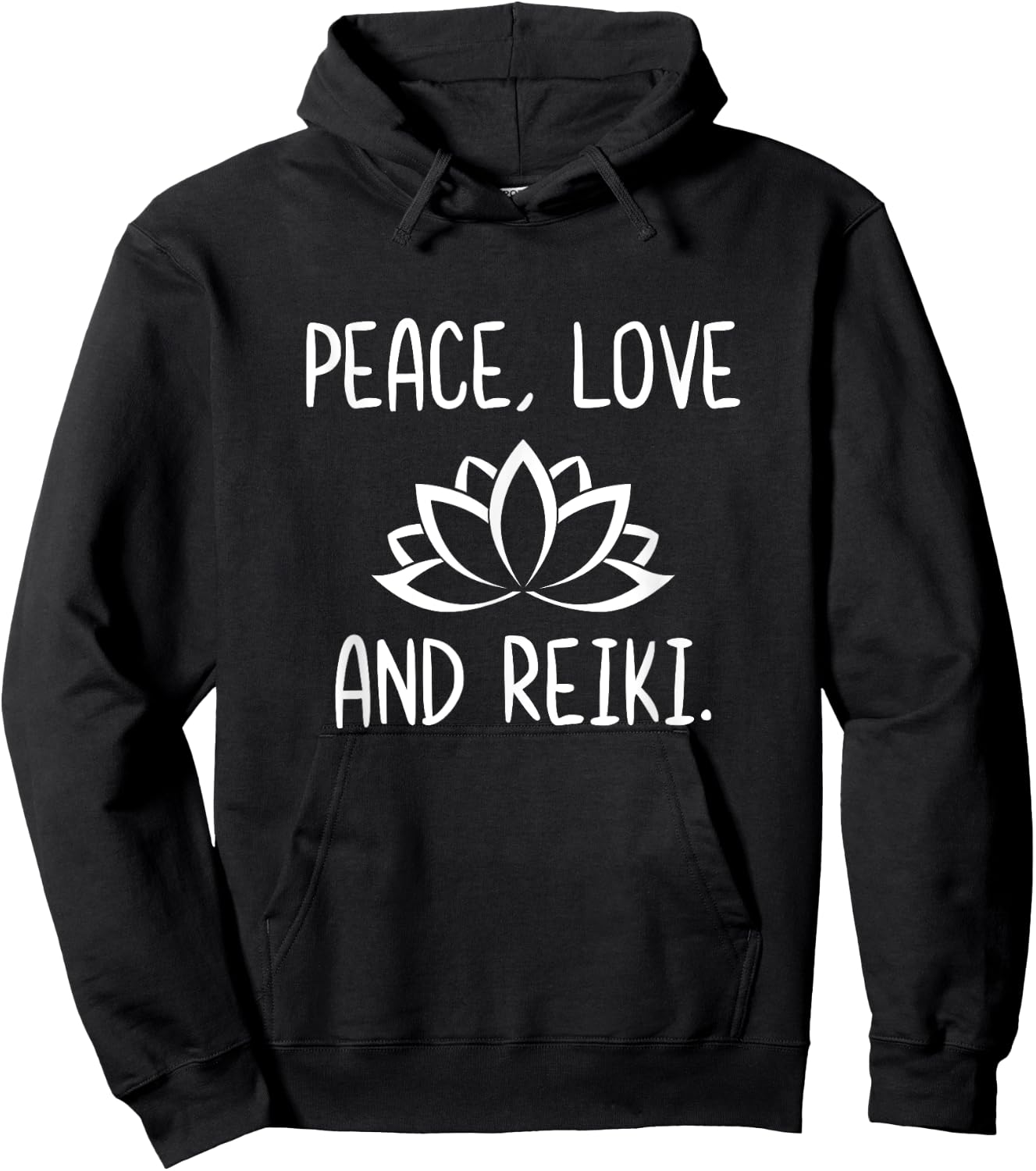 Lotus Peace Love Reik Lotus Zen Meditation Hoodie - Hoodie | Black