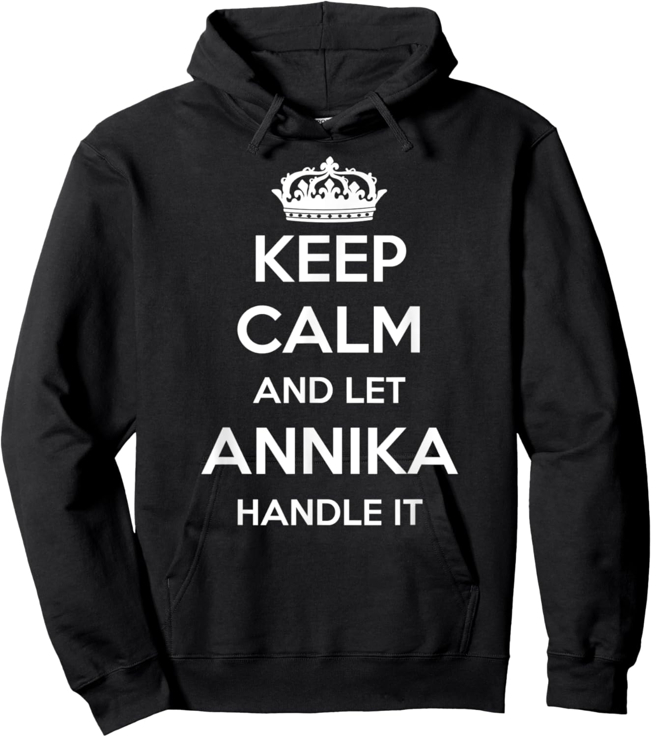 Keep Calm Handle It - Personalized First Name Funny Annika Hoodie - Hoodie | Black