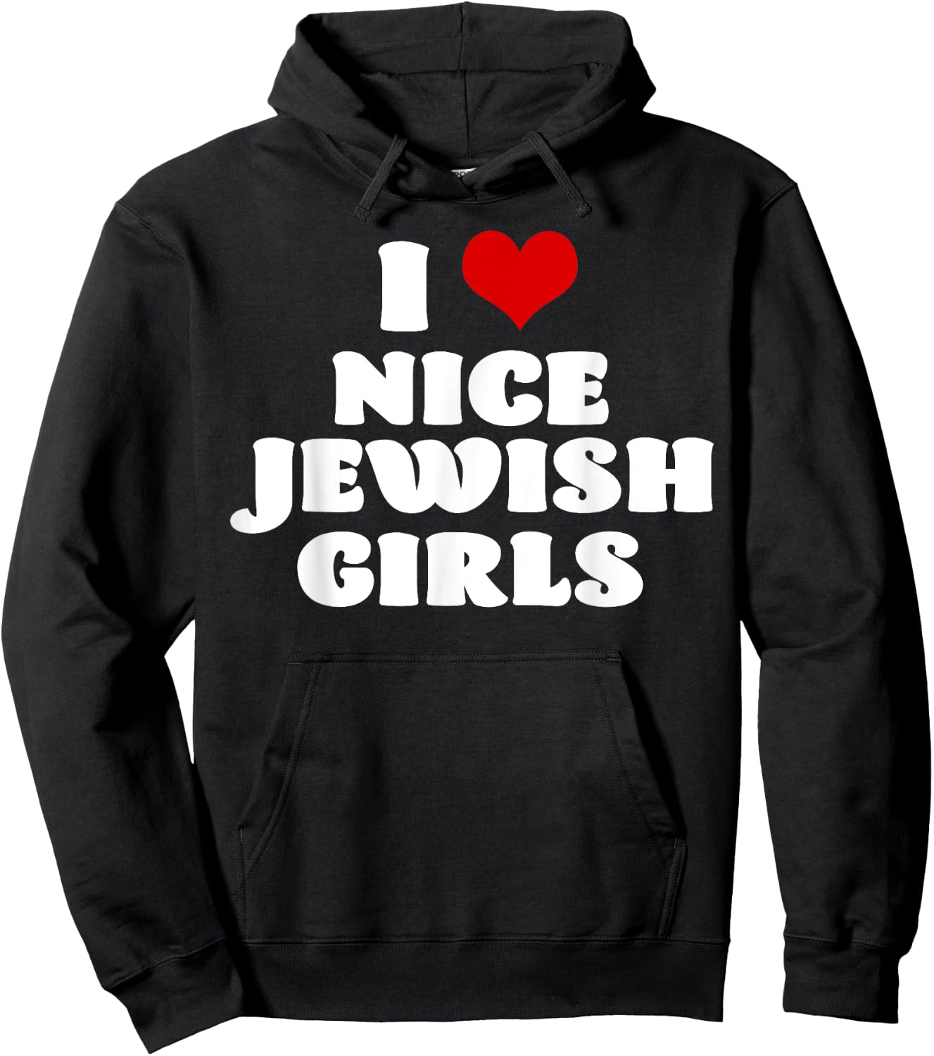 I Love Nice Jewish Girls Red Heart Hanukkah Hoodie - Hoodie | Black