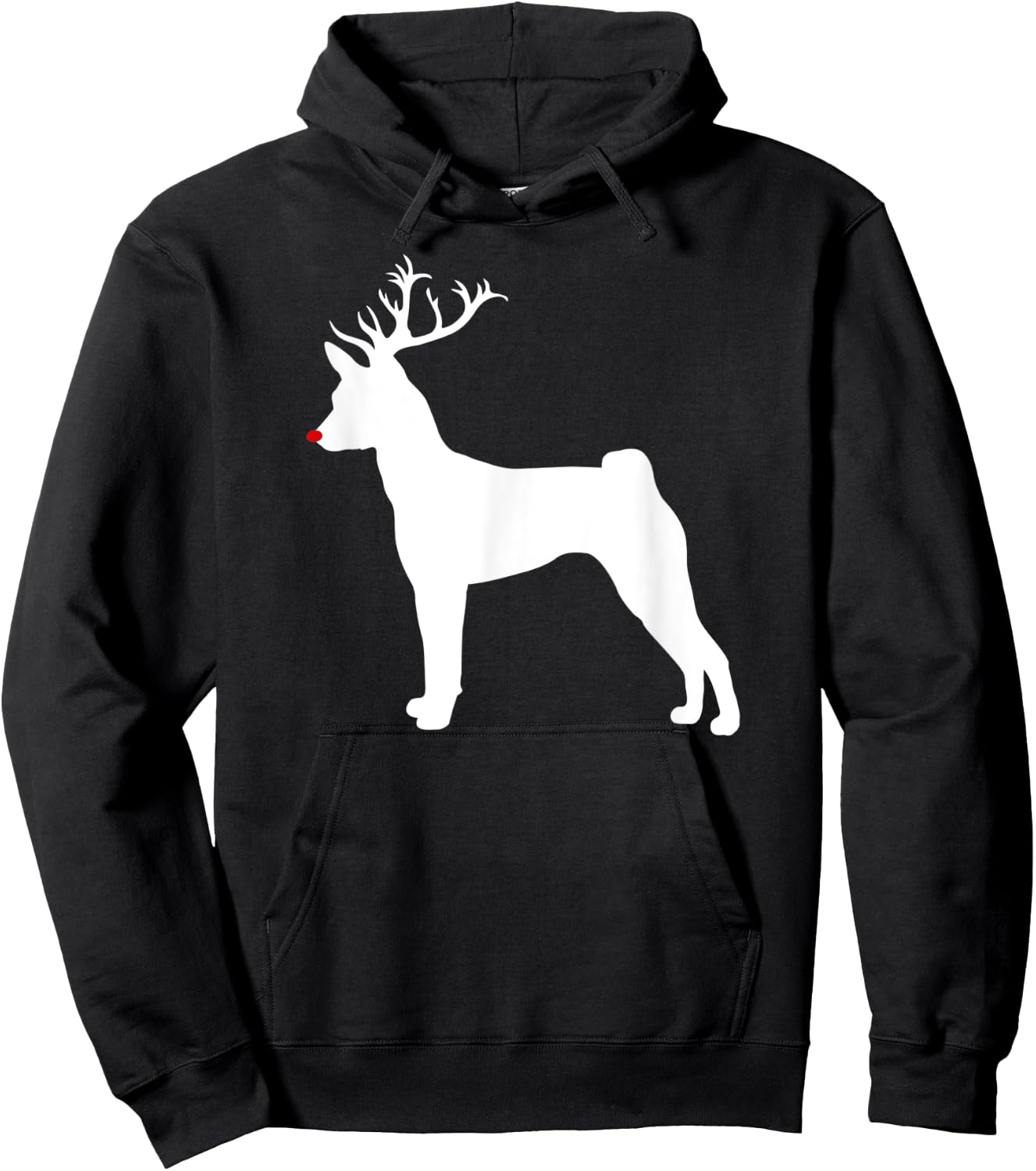 Funny Basenji Dog Christmas Reindeer Antlers Xmas Hoodie - Hoodie | Black