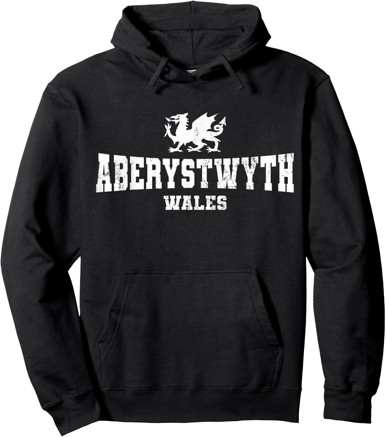 Aberystwyth Wales Welsh Dragon Flag Cymru Hoodie - Hoodie | Black