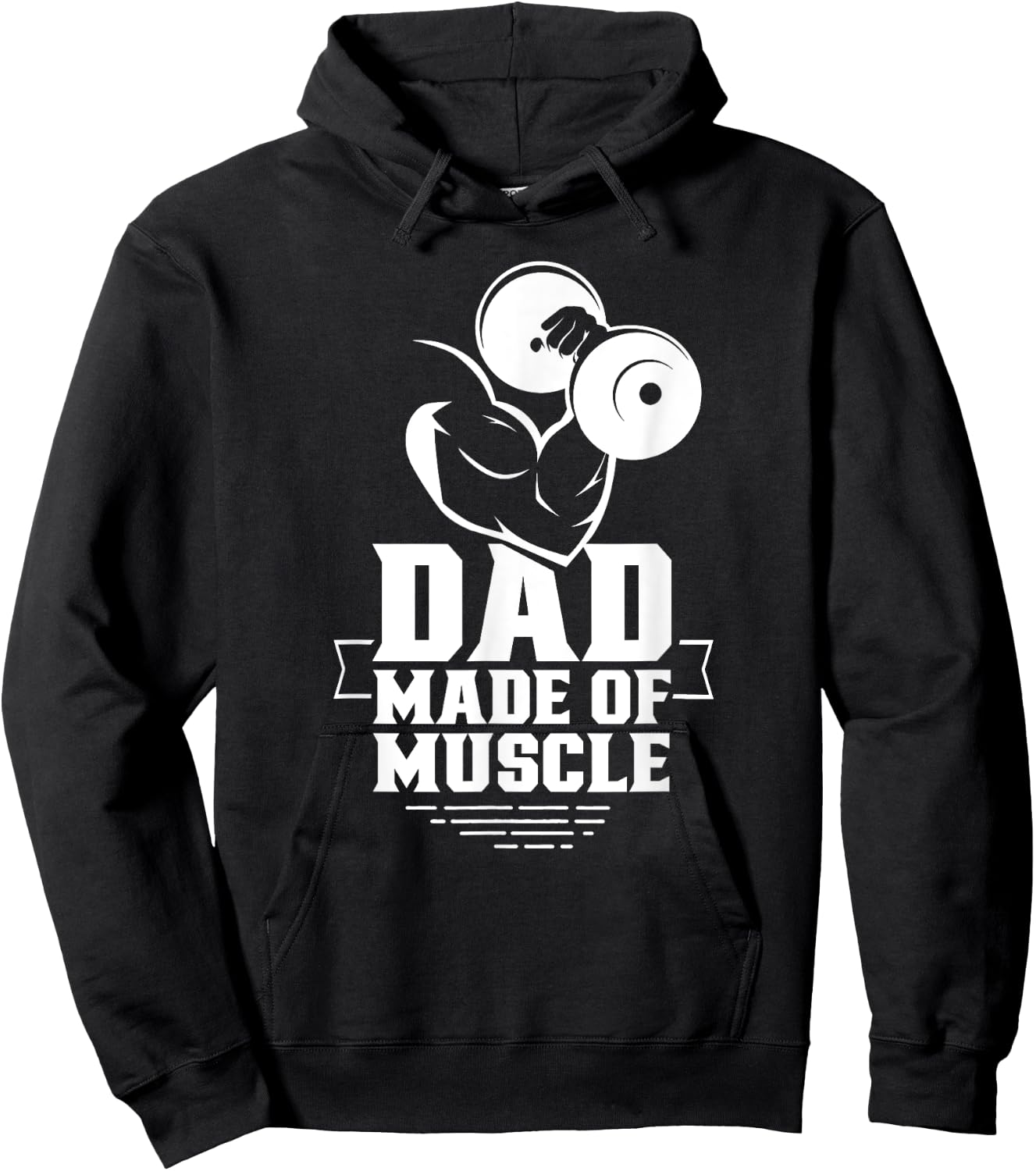Dad Made Of Muscle Gym Weightlifting Workout Training Hoodie - Hoodie | Black
