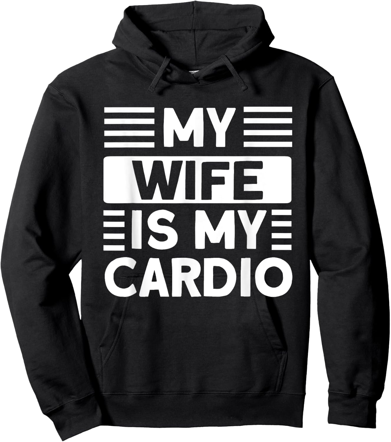 My Wife is my Cardio Funny Gym Hoodie - Hoodie | Black