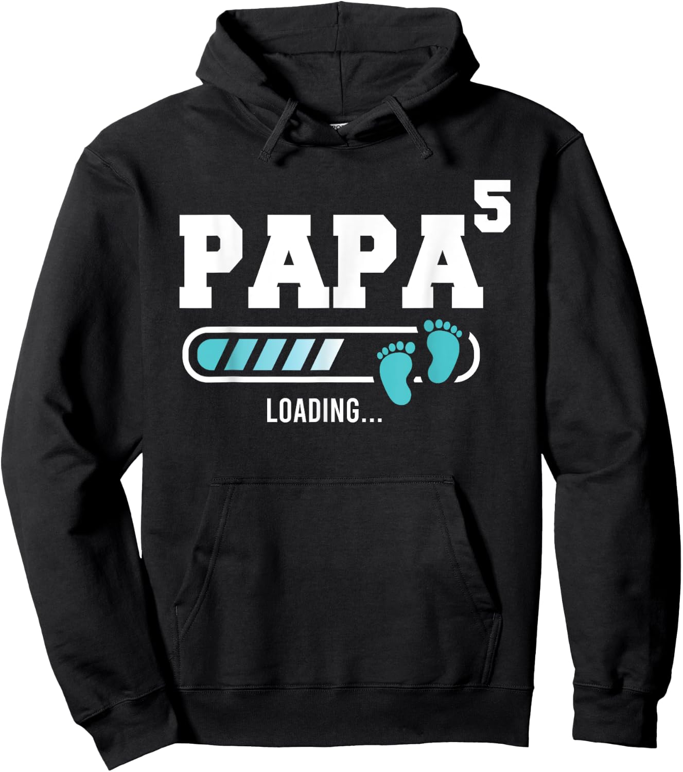 Papa 5 Fifth Time Papa Funny Papa Of Five Hoodie - Hoodie | Black