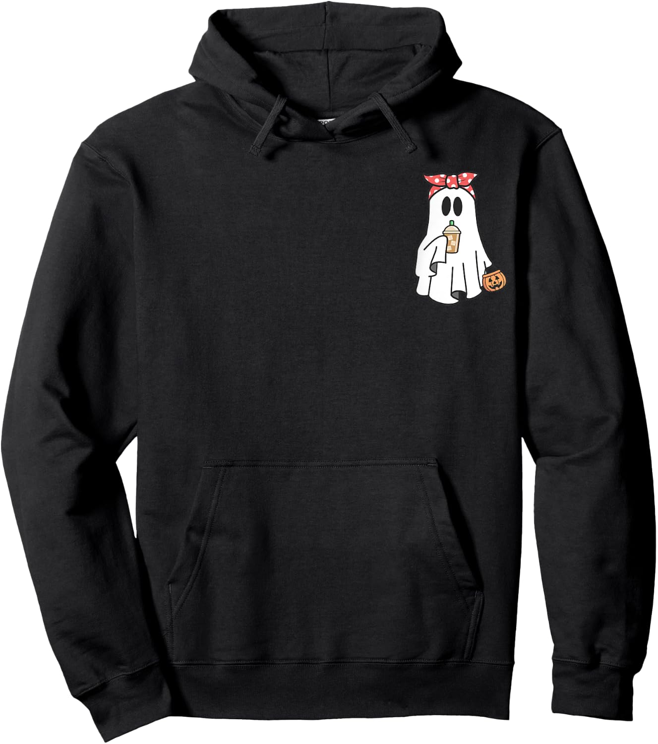 Iced Coffee Ghost Halloween Coffee Lover Spooky Season Women Hoodie - Hoodie | Black