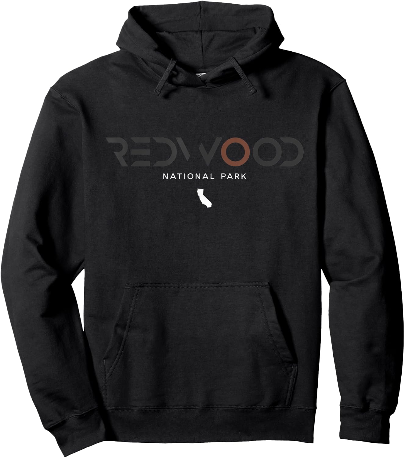 Redwood National Park California Tonal Retro Vintage Hoodie - Hoodie | Black