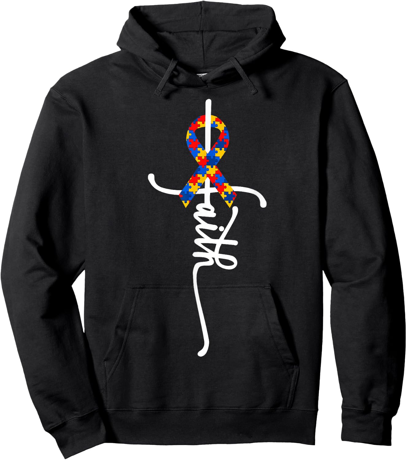 Autism Awareness Women Men Kids Autism Faith Autistic ASD Hoodie - Hoodie | Black