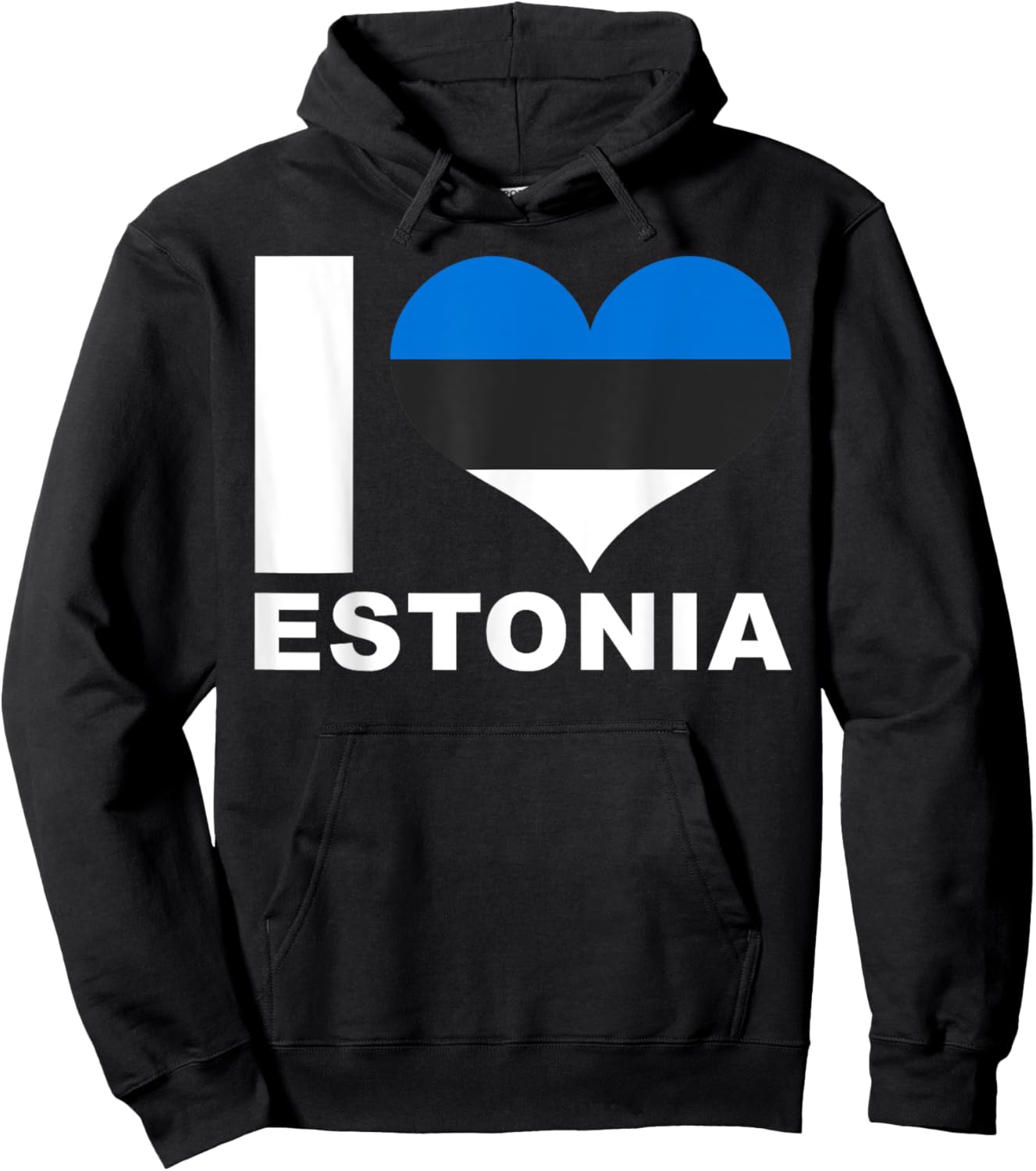 I Love Estonia - Heart Flag Estonia Hoodie - Hoodie | Black