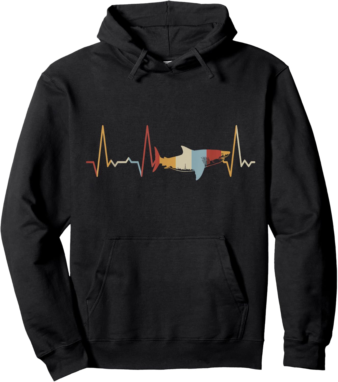 Heartbeat Shark Hoodie - Hoodie | Black