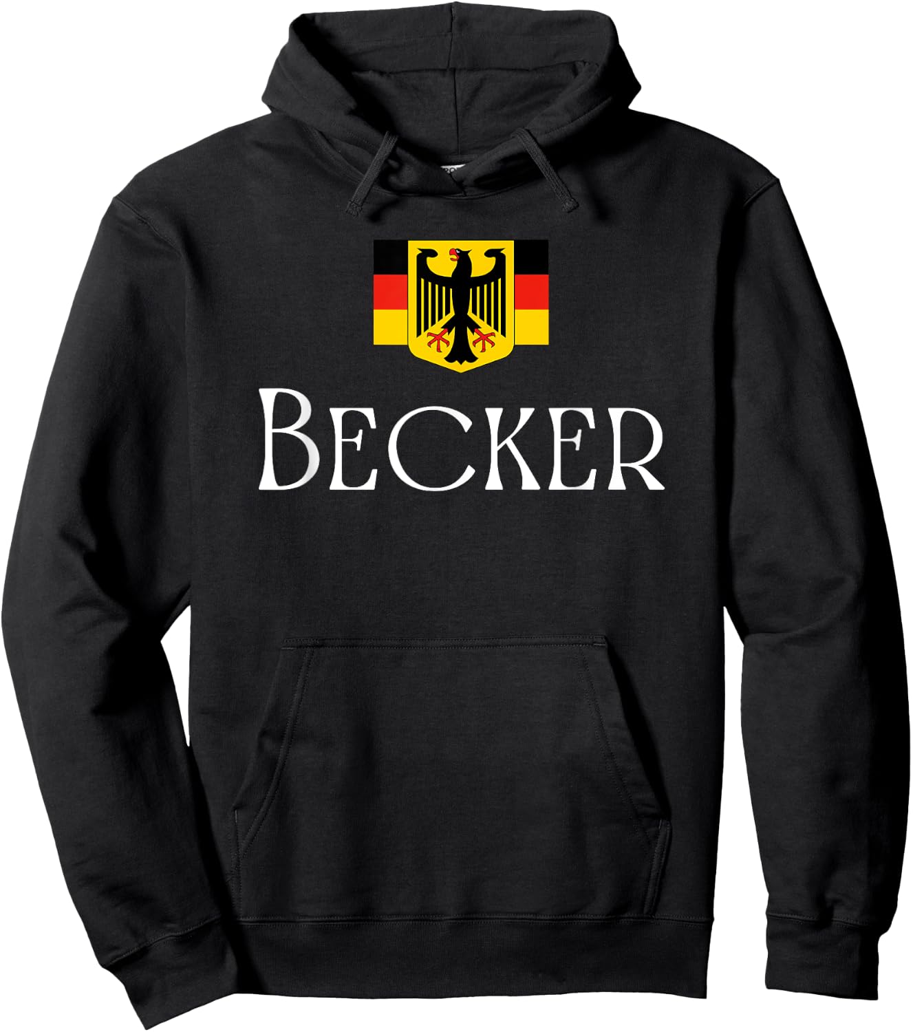 Becker Surname German Family Name Heraldic Eagle Flag Hoodie - Hoodie | Black