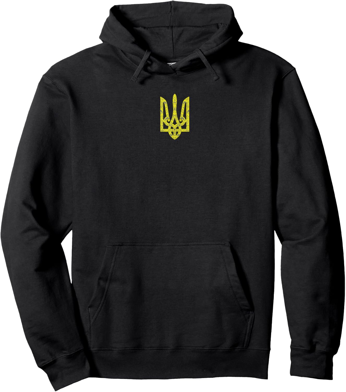 Ukraine Coat of Arms Trident Emblem Logo Hoodie - Hoodie | Black
