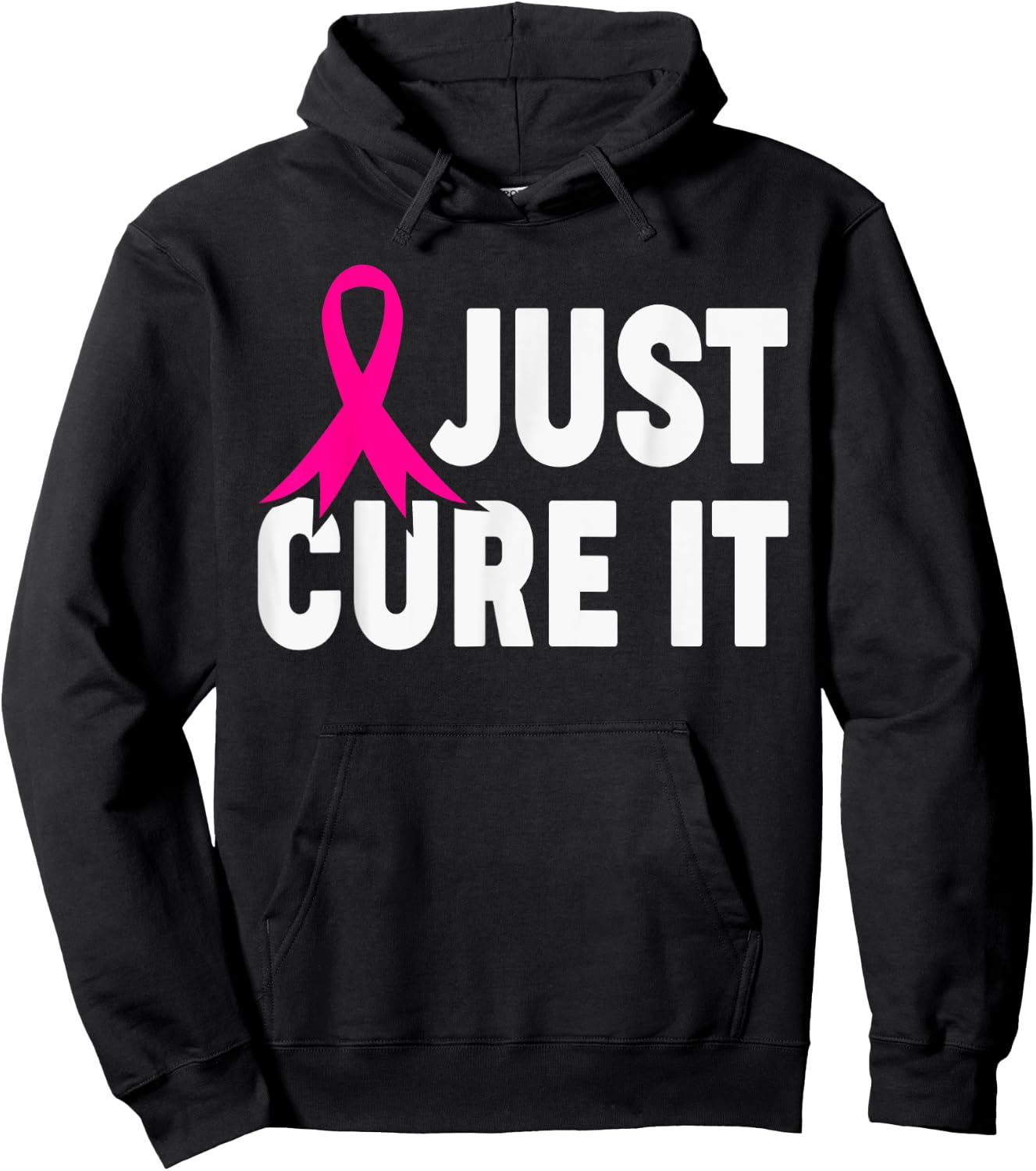 Just Cure It Breast Cancer Awareness Support Design Hoodie - Hoodie | Black