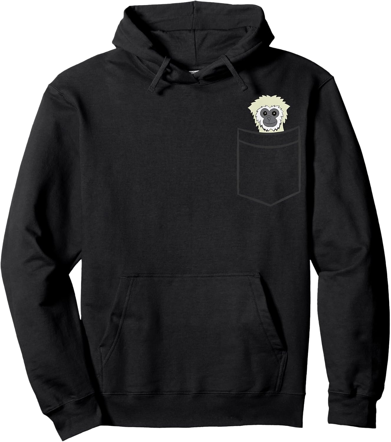 Gibbon Monkey In a Pocket Funny Pocket Gibbon Hoodie - Hoodie | Black