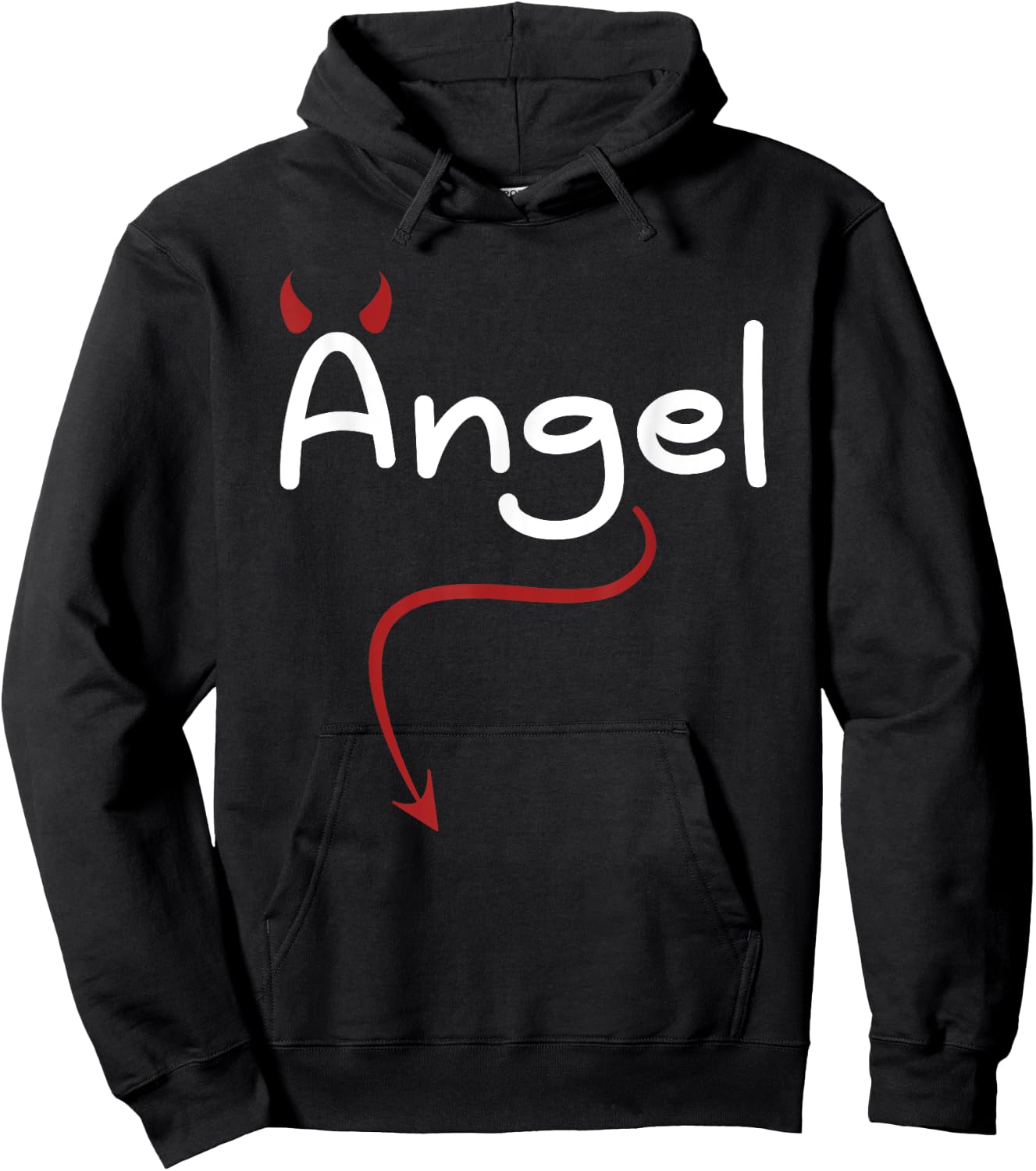 Carnival Costume Devil Angel Couple Love Funny Angel Hoodie - Hoodie | Black