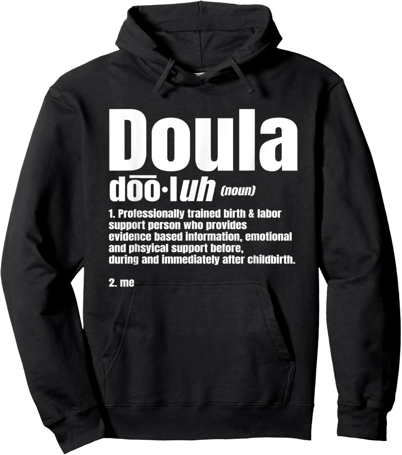 Doula Noun Birth Companion Childbirth Post-Birth Supporter Hoodie - Hoodie | Black