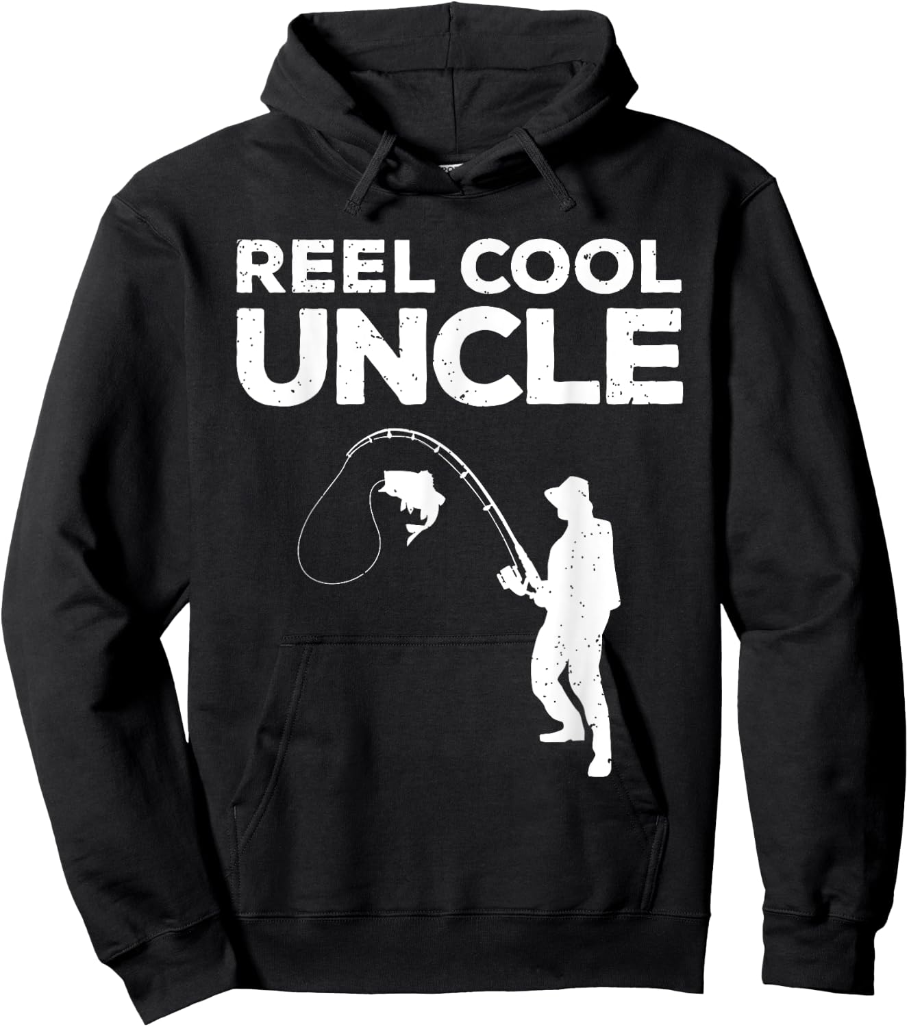 Funny First Time Uncle Design Reel Fishing Lover Hoodie - Hoodie | Black