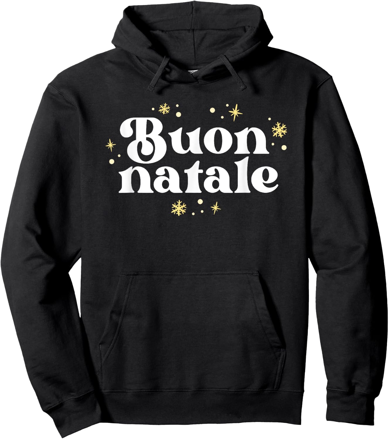 Vintage Buon Natale Italian Christmas Italy Pride Xmas Hoodie - Hoodie | Black