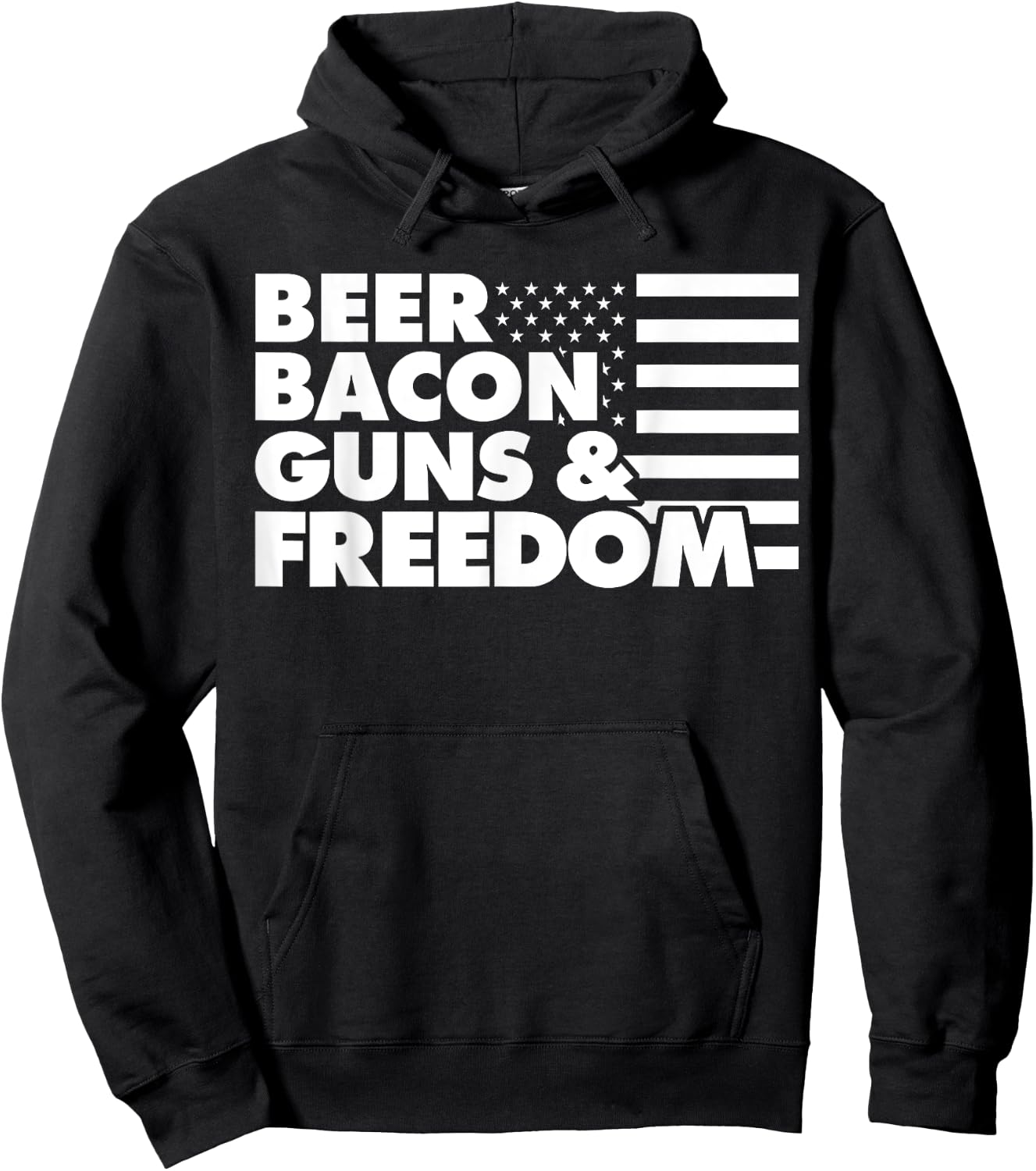 Beer Bacon Guns and Freedom Hoodie - Hoodie | Black
