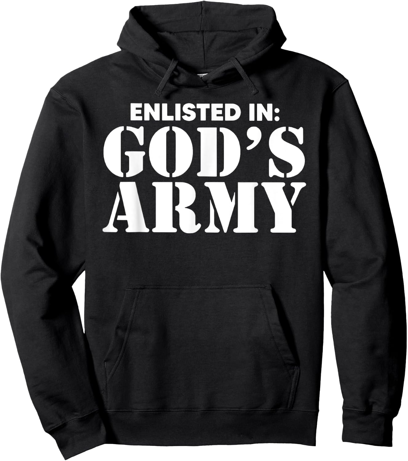 Enlisted In God's Army Hoodie - Hoodie | Black
