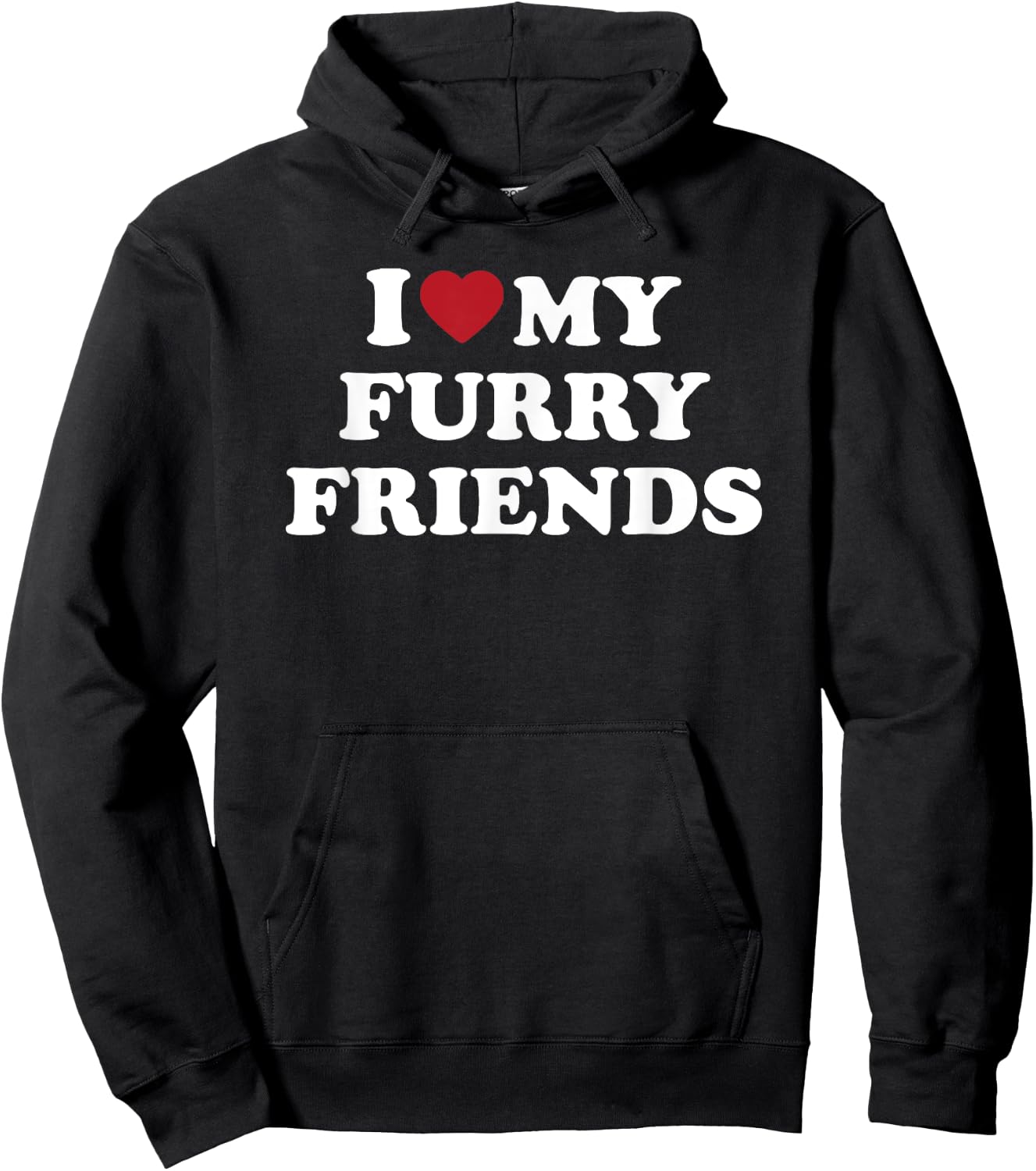 I Love My Furry Friends, I Heart My Furry Friends Hoodie - Hoodie | Black