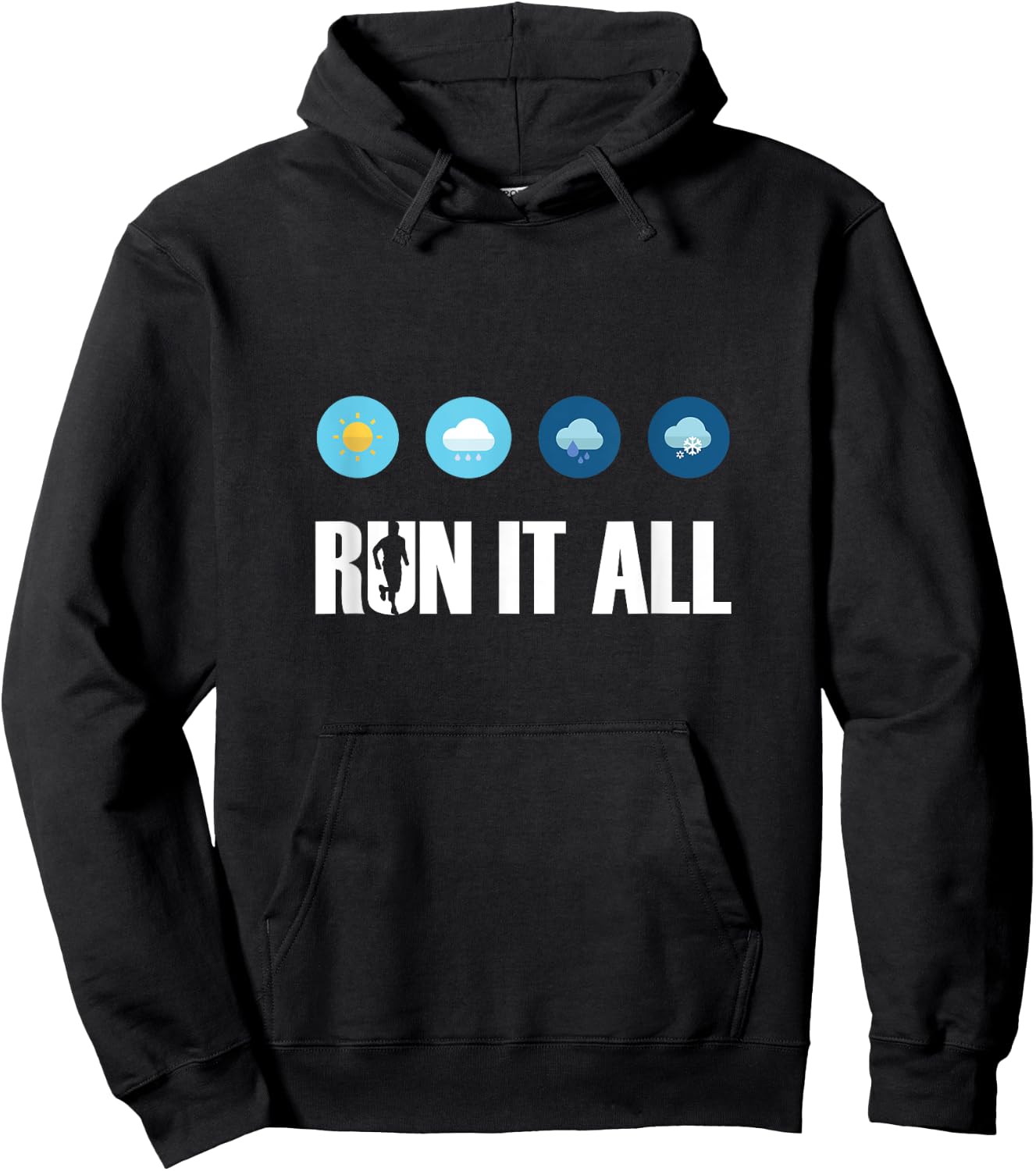 Run It All. All Weather Running Marathon Jogging Running Hoodie - Hoodie | Black