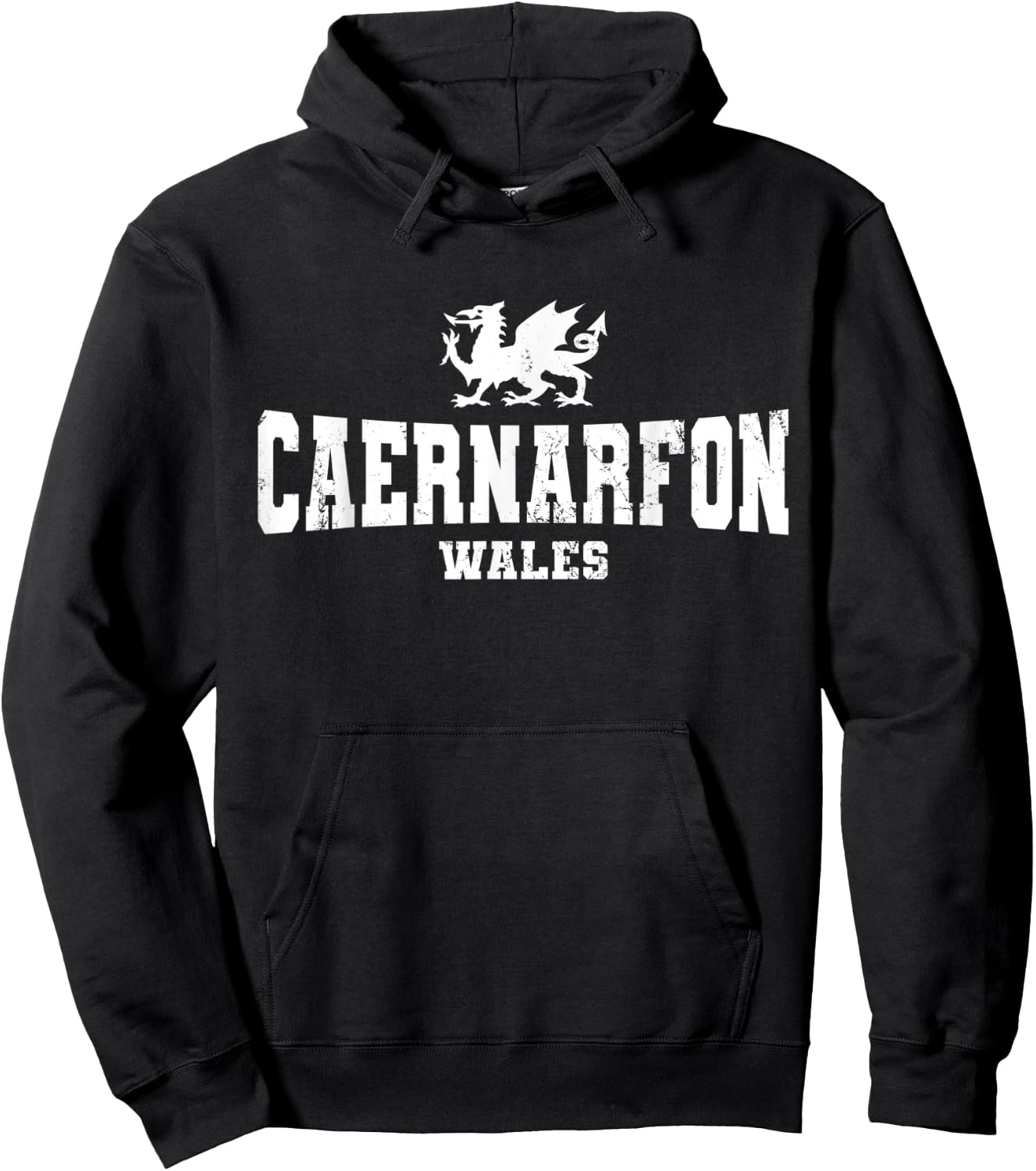 Caernarfon Wales Welsh Dragon Flag Cymru Hoodie - Hoodie | Black
