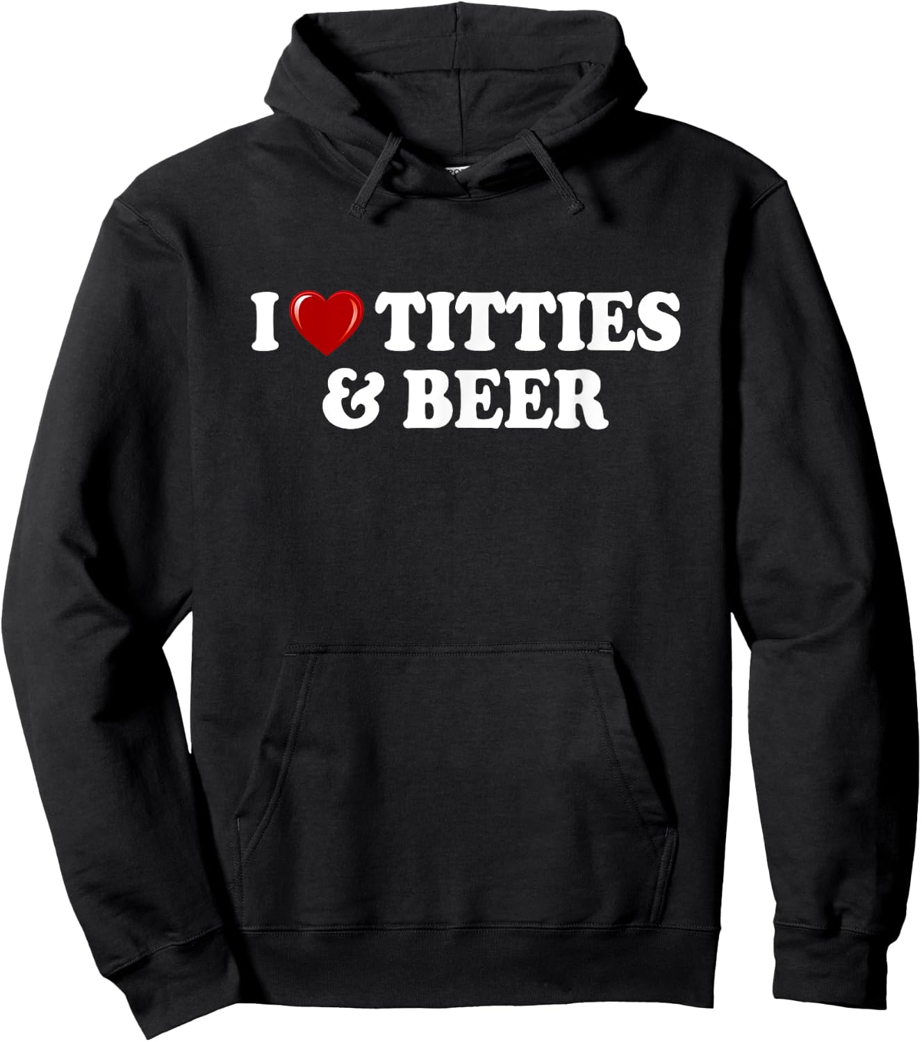 I Love Titties And Beer I Heart Titties And Beer Funny Hoodie - Hoodie | Black