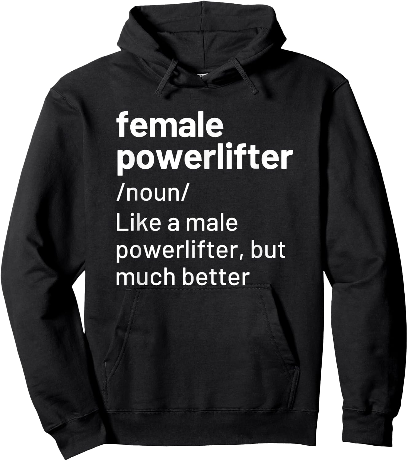 Female Girl Powerlifter Definition Funny Powerlifting Hoodie - Hoodie | Black