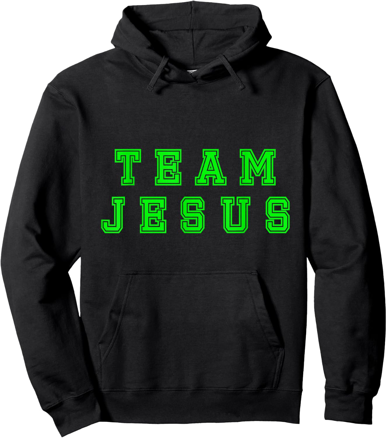 Lime green text Team Jesus Christian Athletic sports faith Hoodie - Hoodie | Black