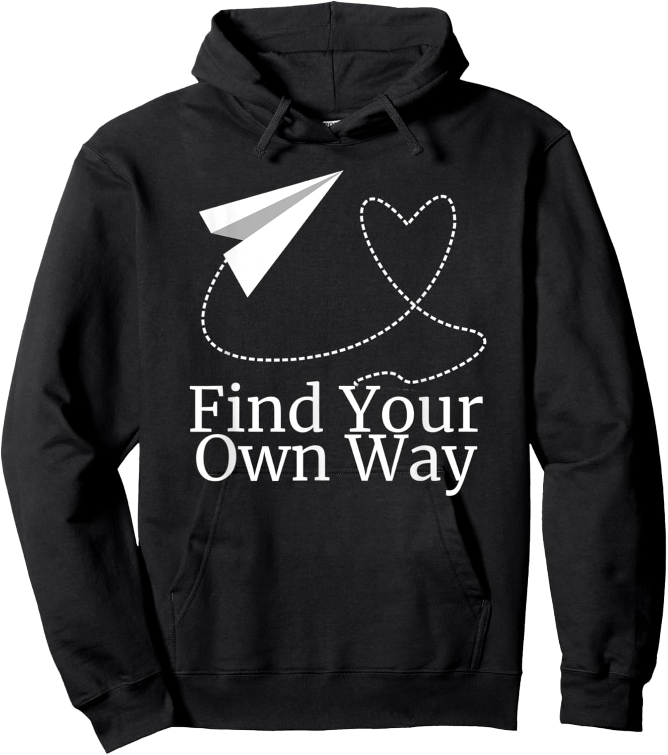 Find Your Own Way Airplane Heart Path Hoodie - Hoodie | Black