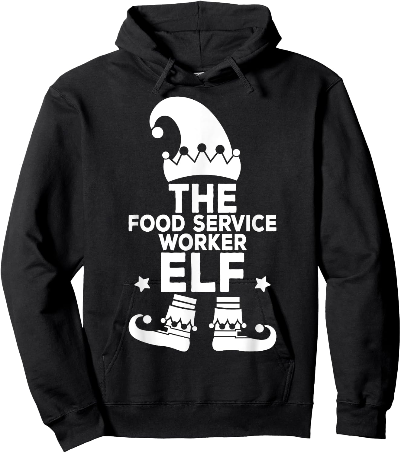 I'm The Food Service Worker Elf Holiday Matching Christmas Hoodie - Hoodie | Black
