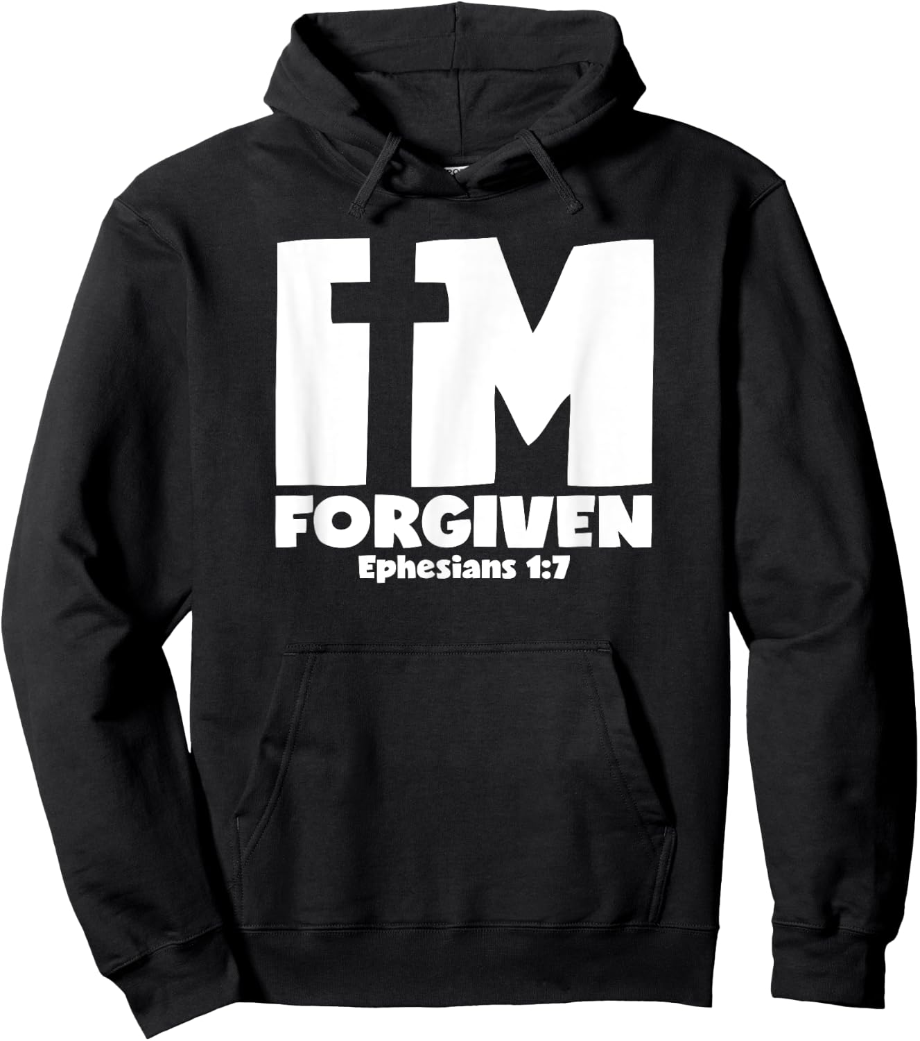I'm Forgiven - Ephesians 1:7 Cross Graphic Hoodie - Hoodie | Black